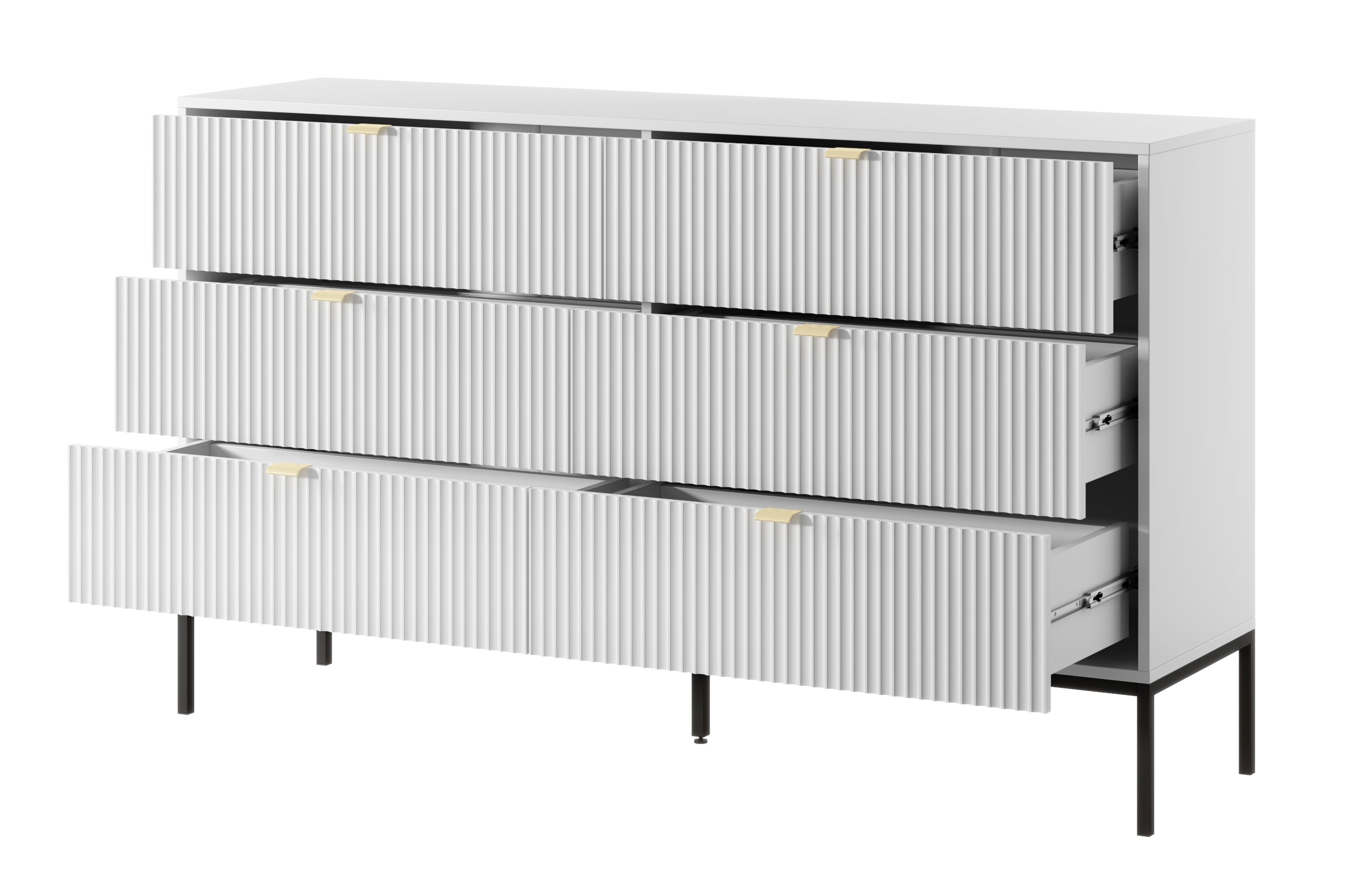 selsey-vellore-kommode-mit-sechs-schubladen-154-cm-wei-mit-gerillten-fronten-und image 4