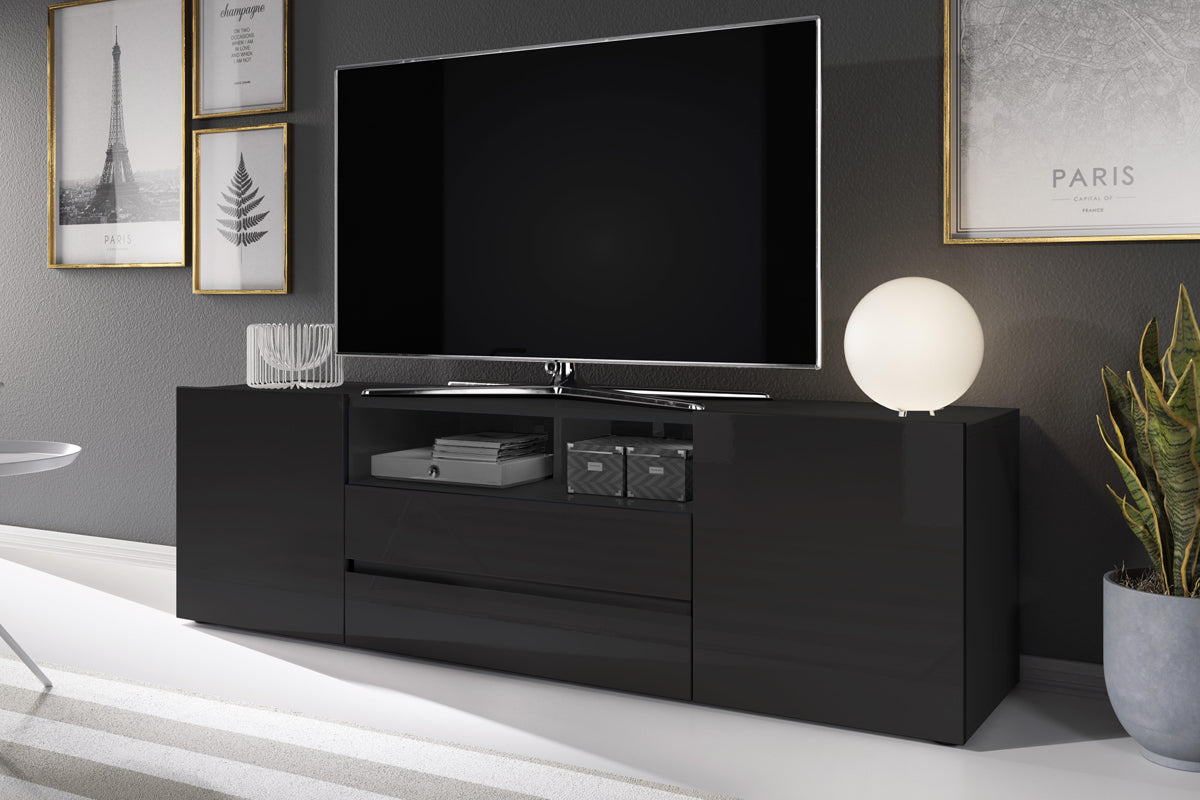 selsey-bros-tv-schrank-schwarz-matt-schwarz-gl-nzend image 2