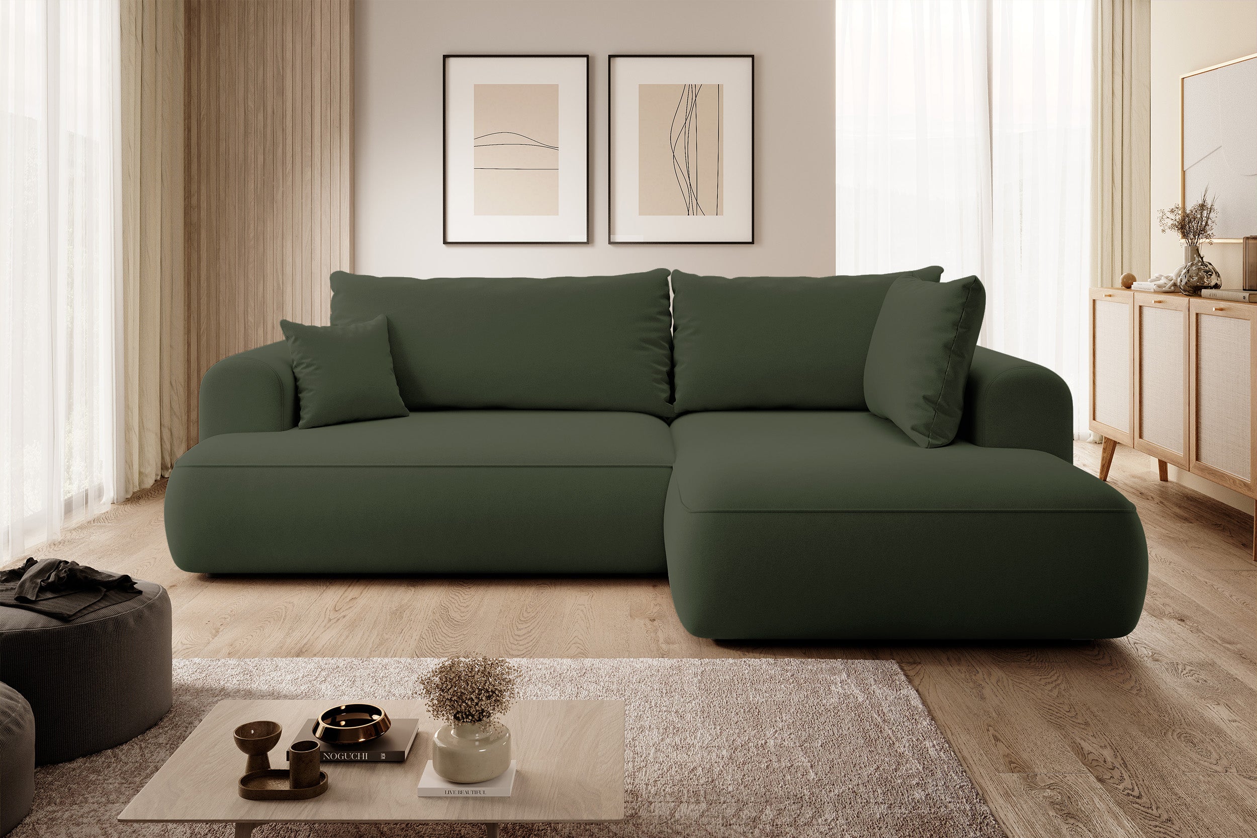 selsey-ovo-ecksofa-mit-schlaffunktion-rechts-oliv-samt-l-form image 2