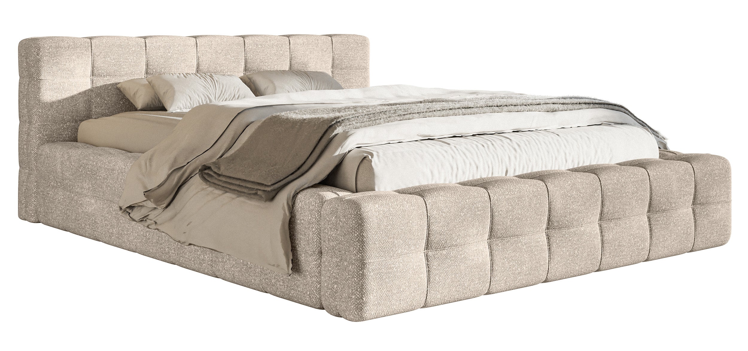 selsey-puffly-gepolstertes-bett-160x200-cm-mit-stauraum-beiger-chenille-metallra image 1