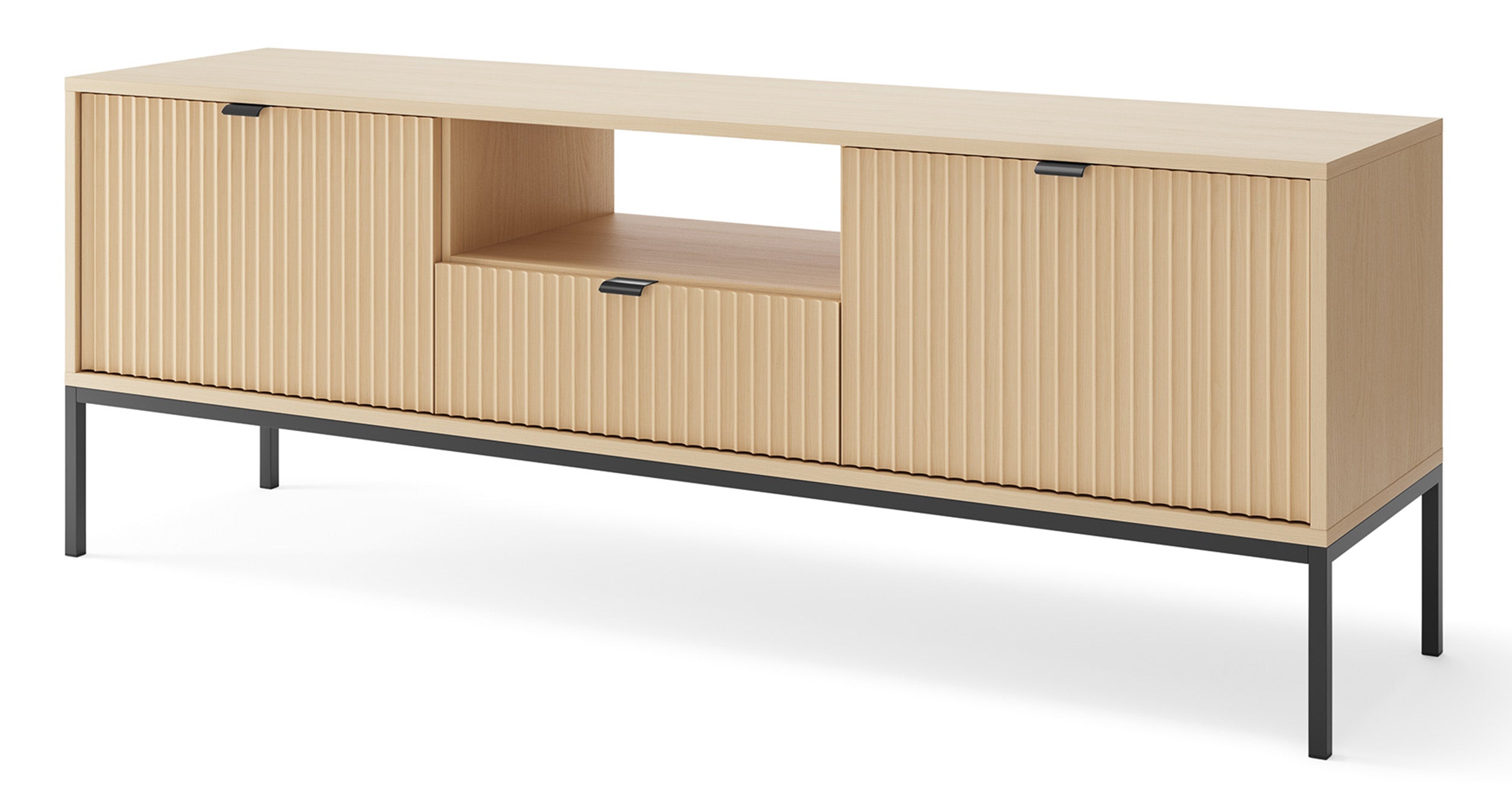 selsey-vellore-tv-schrank-154-cm-mit-schublade-vicenza-eiche-mit-rillenfront-auf image 8