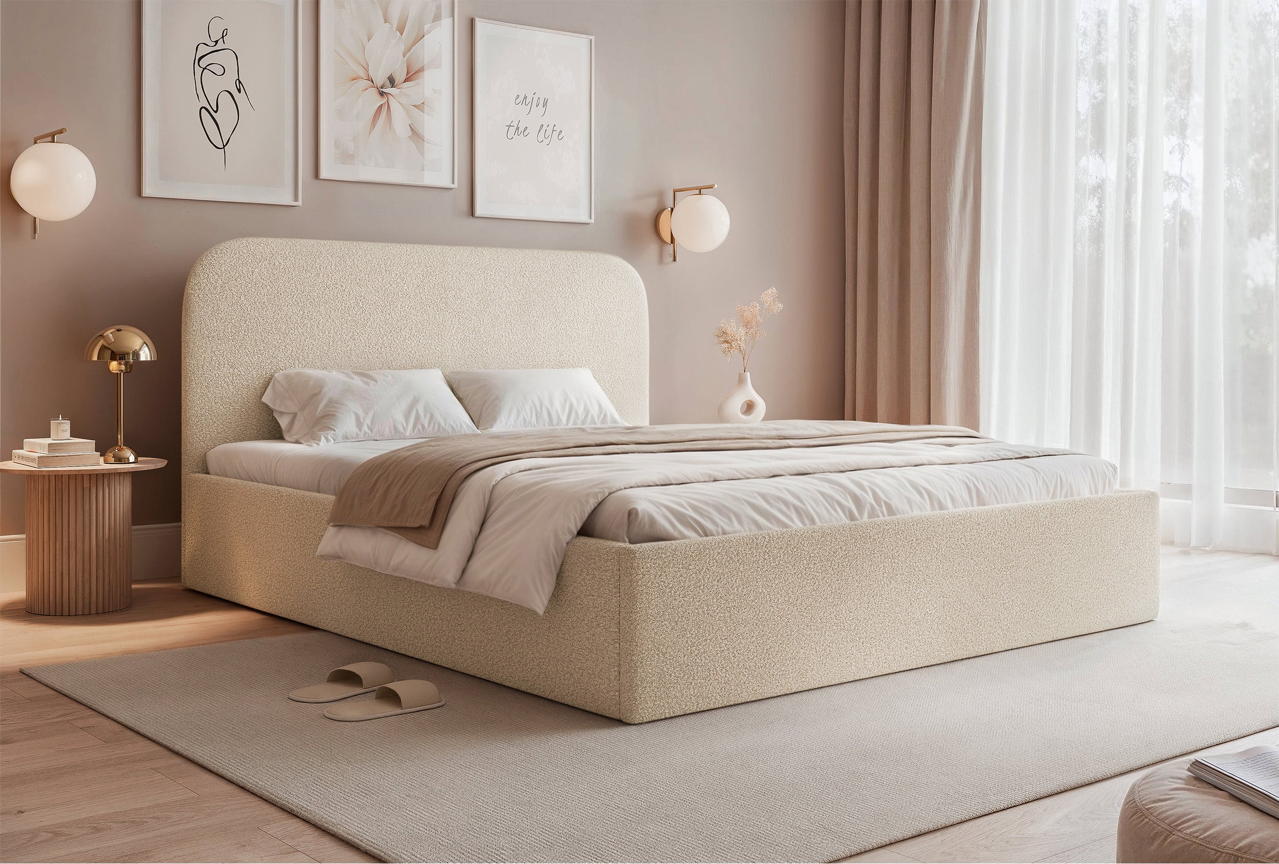 selsey-sonvivo-polsterbett-180x200-cm-mit-bettkasten-hellbeige-boucl-metallrahme image 2