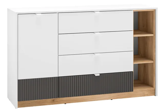selsey-torino-einzelt-r-kommode-138-cm-eiche-honey-castello-alpenwei-grafit-mit- image 1