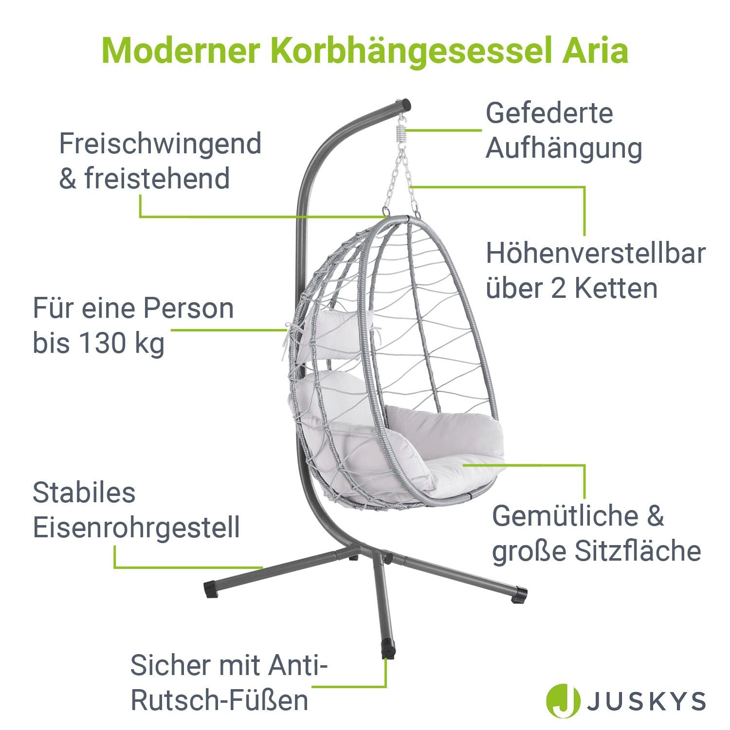 juskys-aria-korbh-ngesessel-inklusive-gestell-dunkelgrau image 3