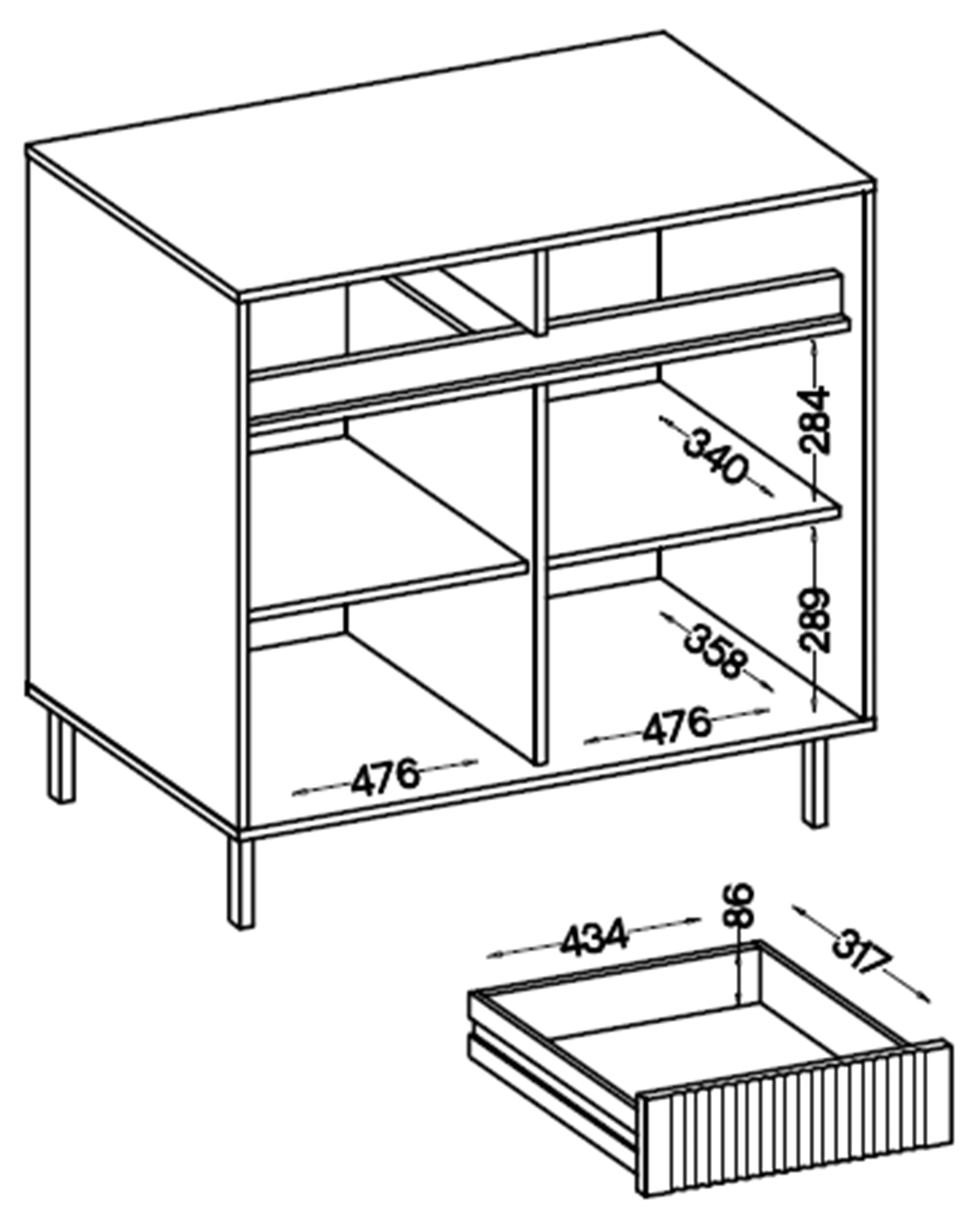 selsey-osaka-kommode-100-cm-zweit-rig-mit-zwei-schubladen-sandbeige-mit-schwarze image 8