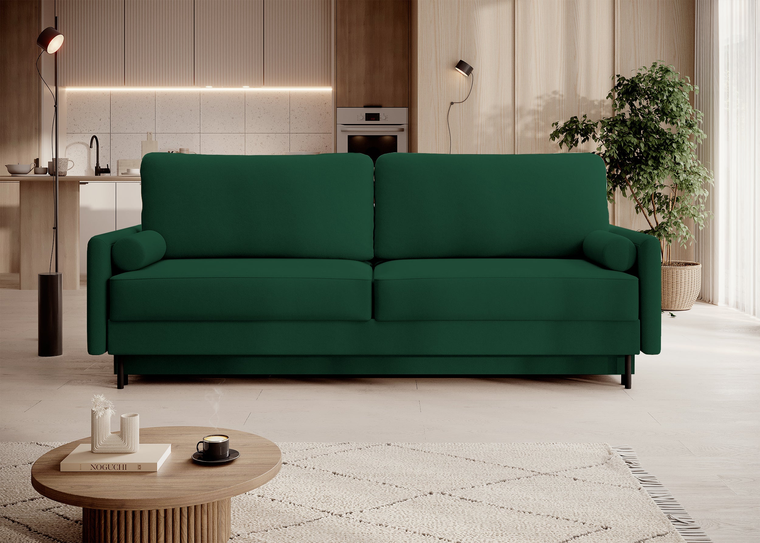selsey-tomonde-dreisitziges-schlafsofa-mit-stauraum-flaschengr-n-velours image 3