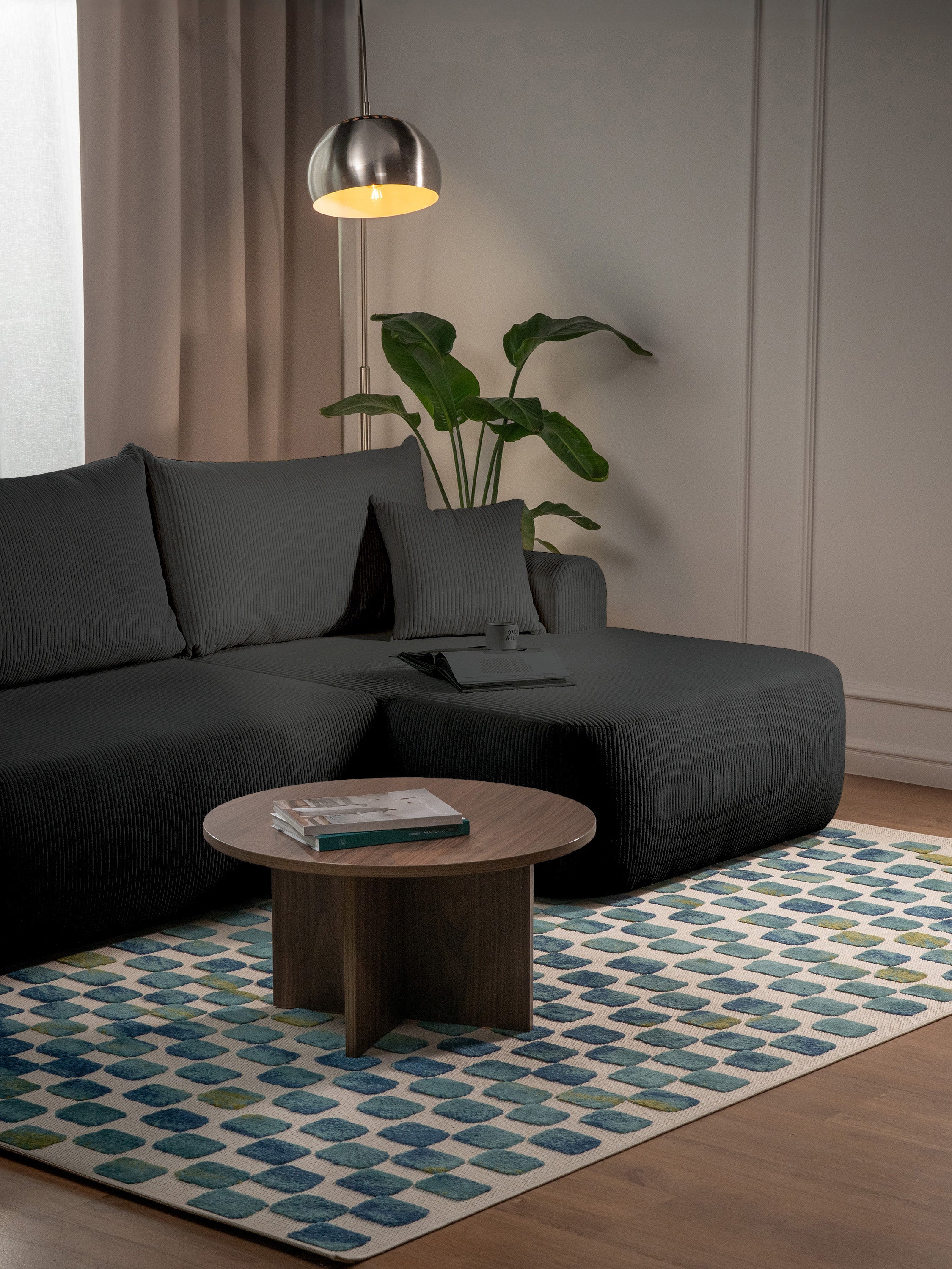 selsey-ovo-cord-ecksofa-mit-schlaffunktion-l-form-rechts-mit-stauraum-dunkelgrau image 3