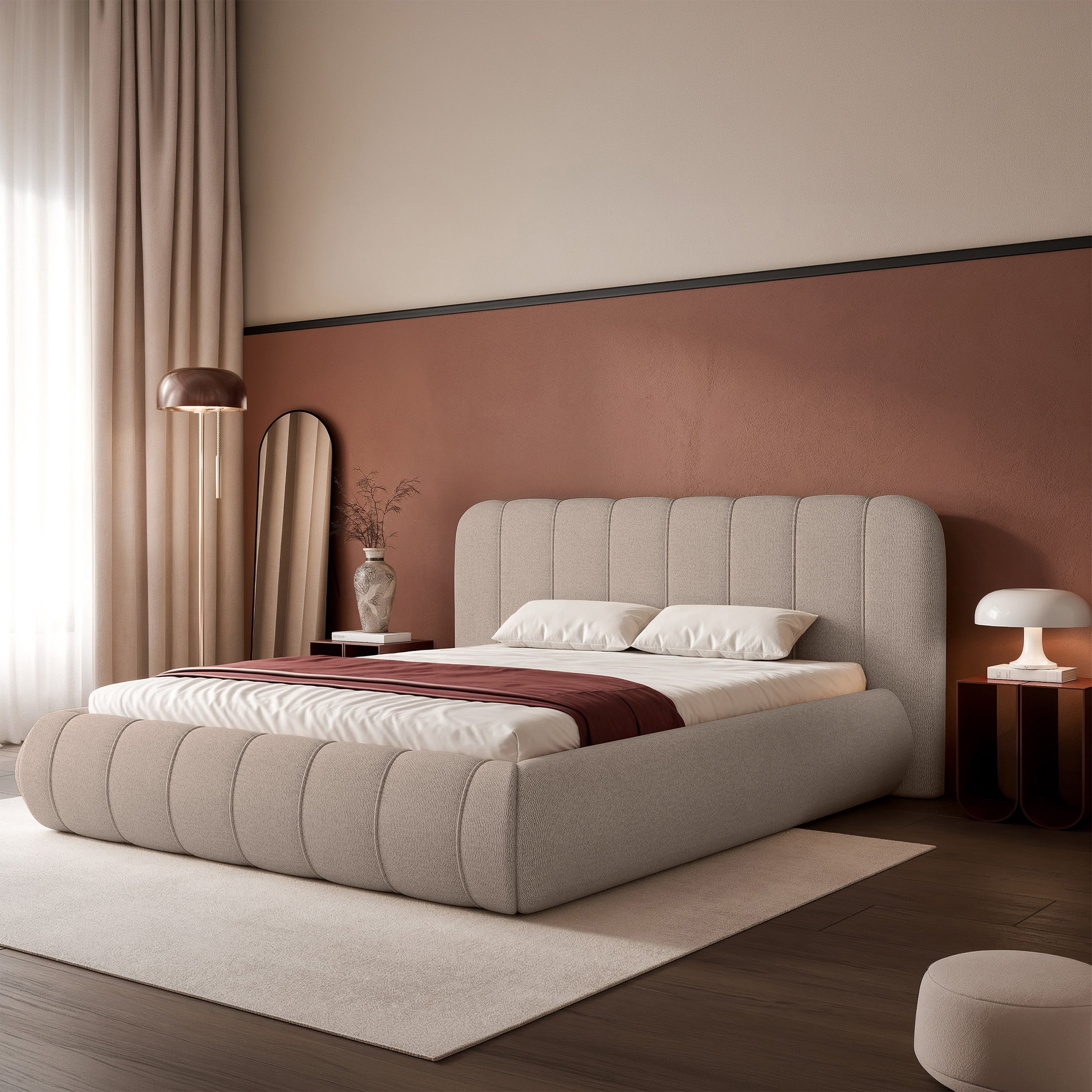 selsey-polsterbett-malunna-140x200-cm-mit-stauraum-hellbeige-grauer-chenille image 2