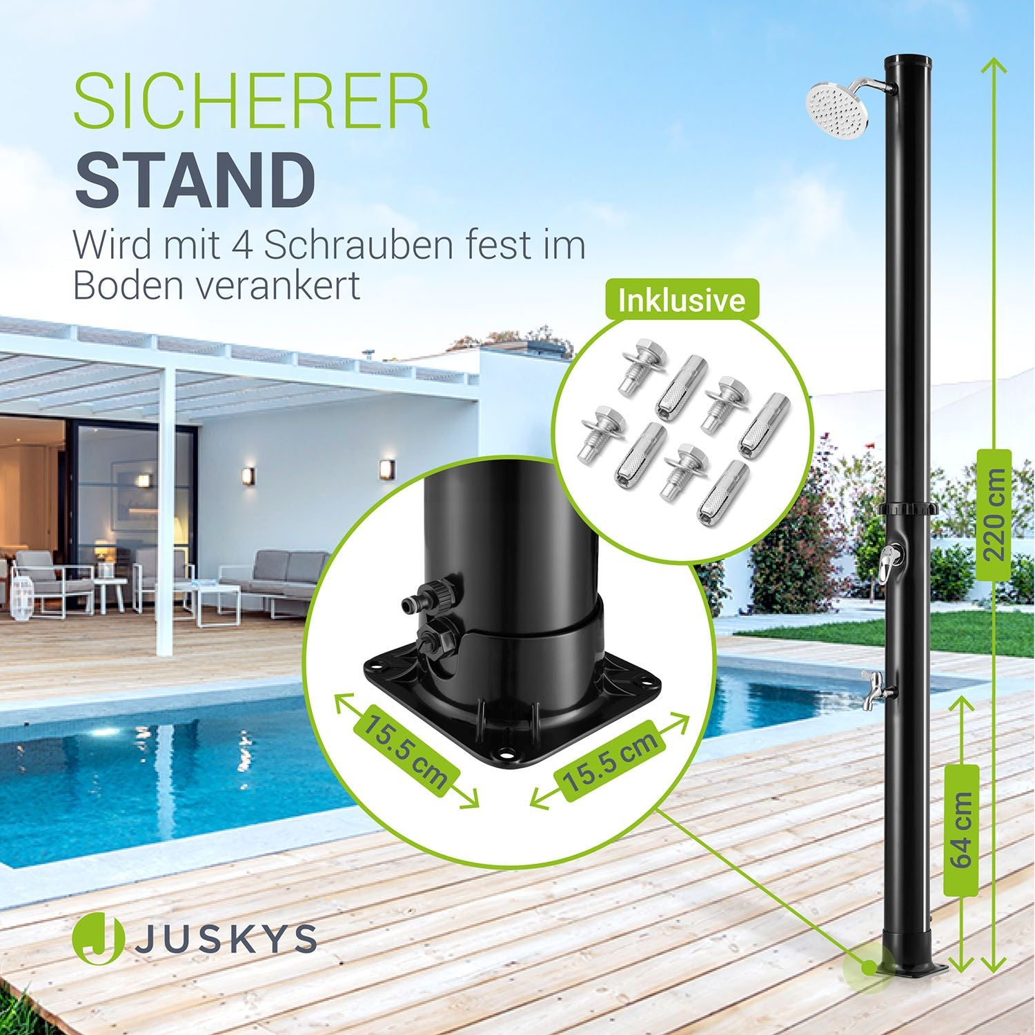 juskys-solardusche-victoria-20-liter-schwarz-mit-regendusche image 5
