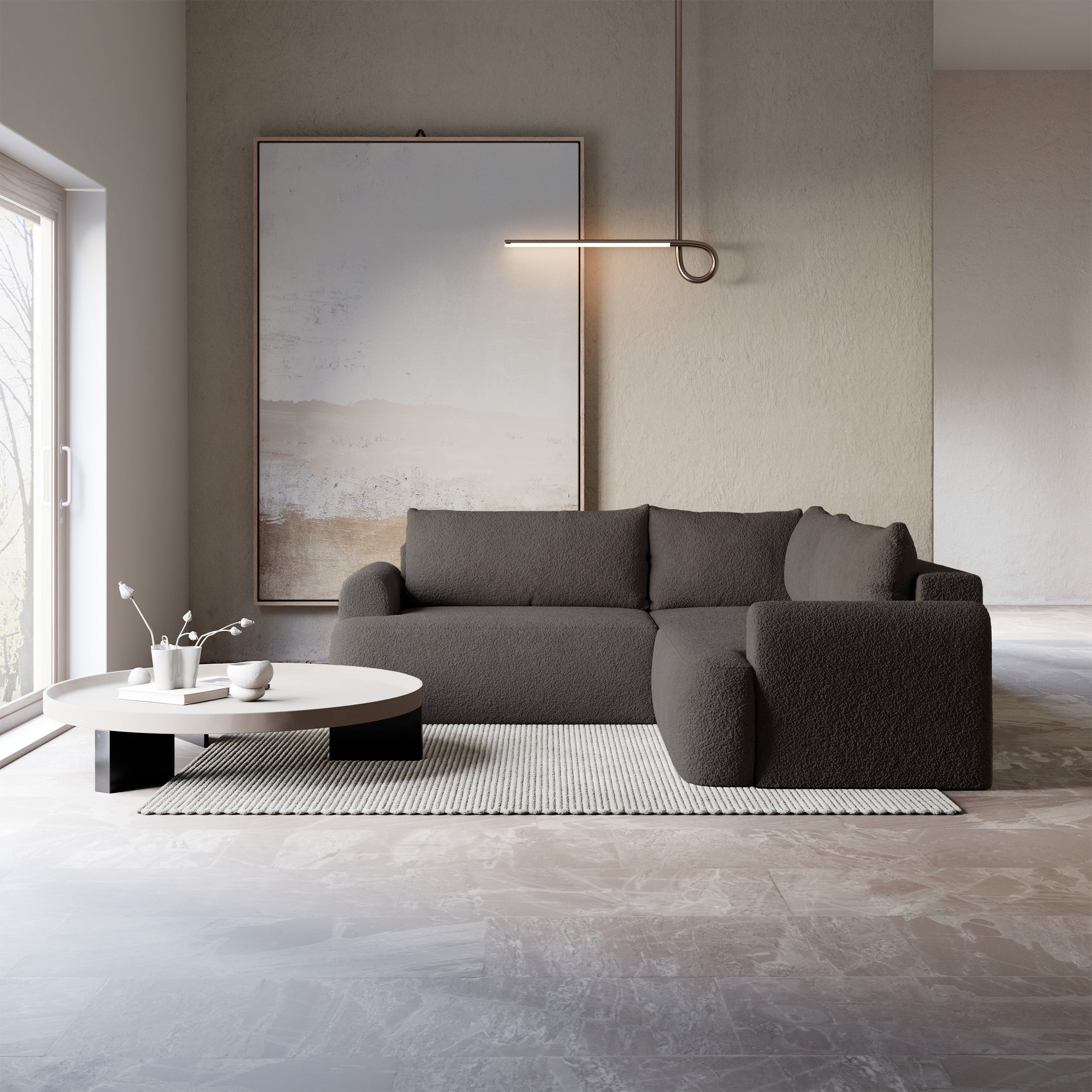 selsey-ovo-ecksofa-l-f-rmig-mit-schlaffunktion-universell-grau-braun-boucl image 2
