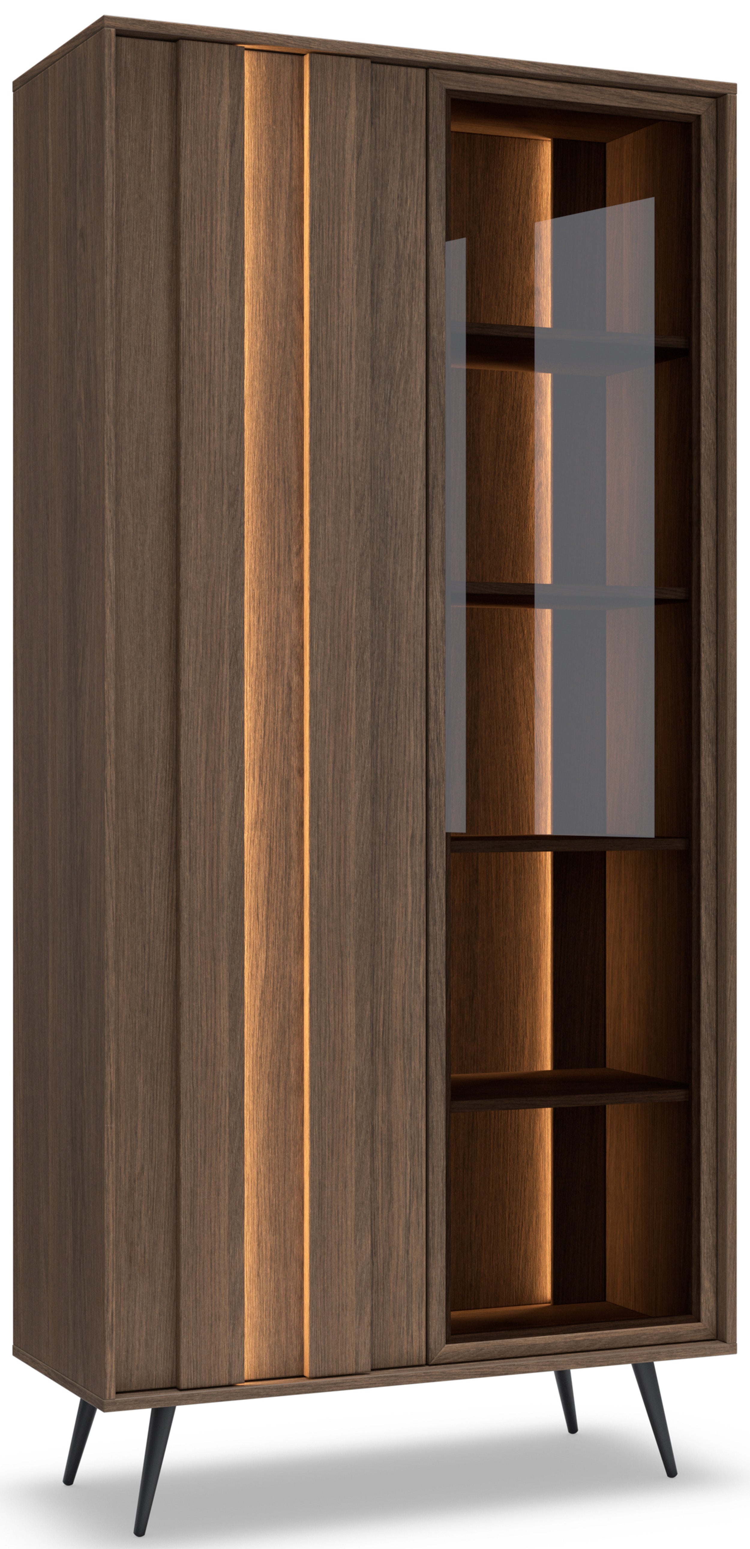 selsey-amaro-zweifl-gelige-vitrine-94-cm-eiche-dunin-mit-led-beleuchtung image 1