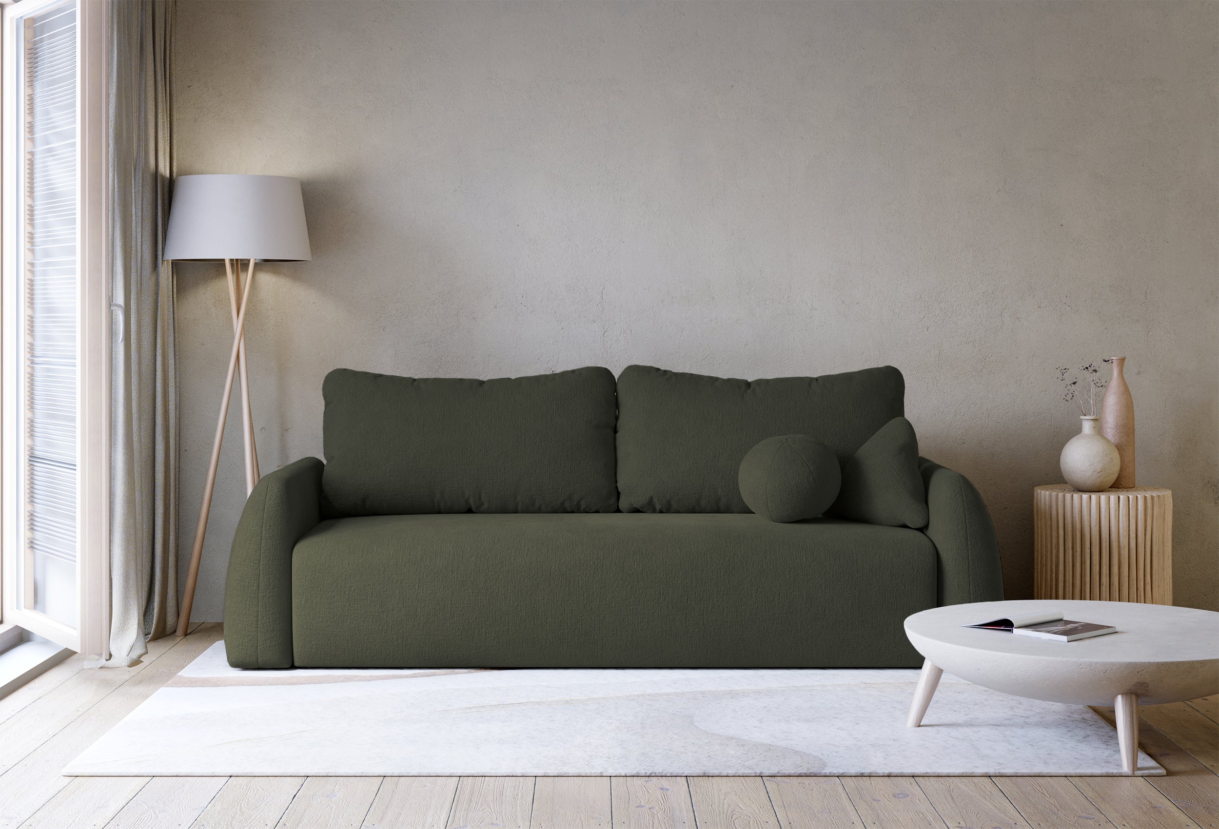 selsey-nubelle-3-sitzer-schlafsofa-ausklappbar-dunkelgr-ner-hydrophober-chenille image 2