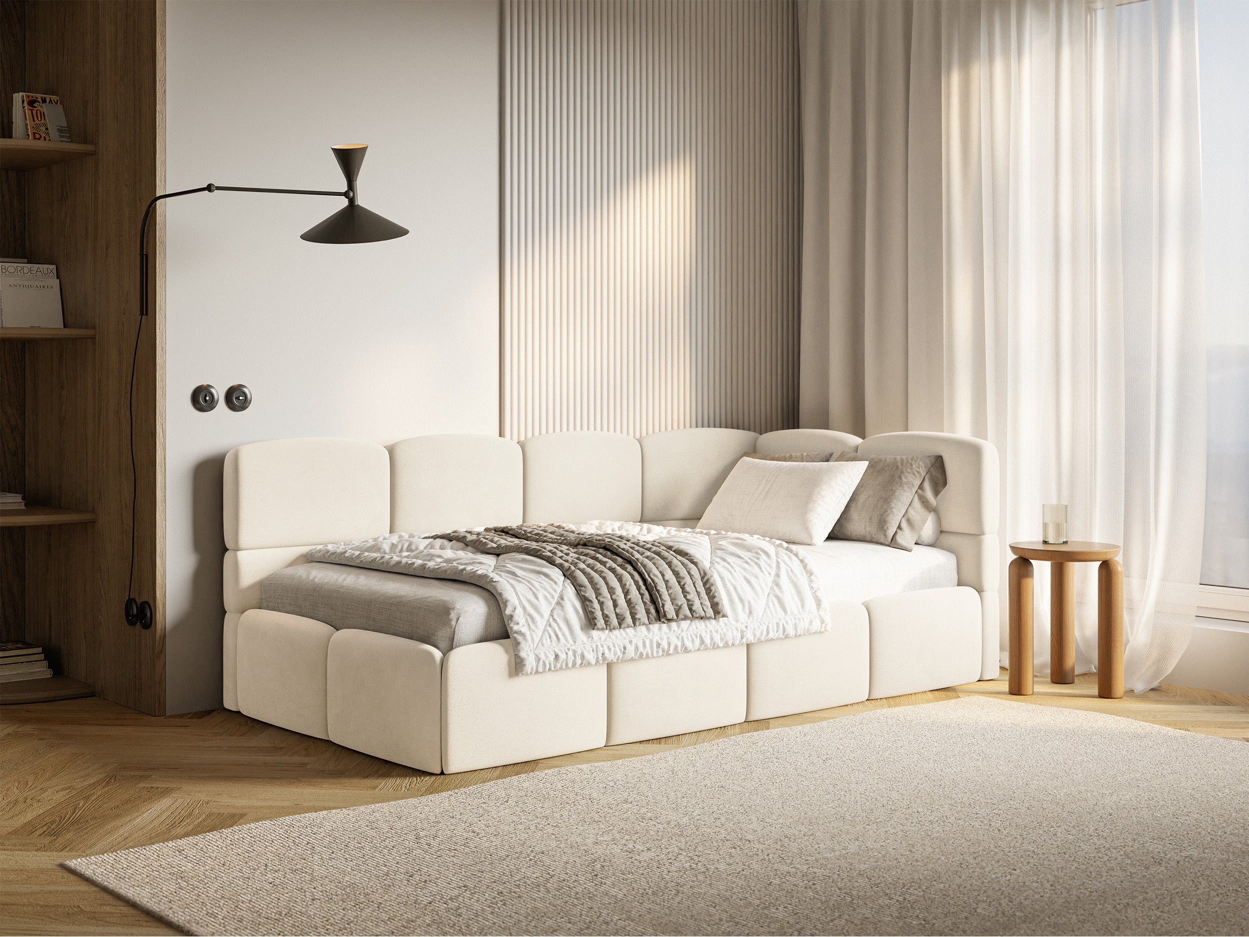 selsey-cloudy-jugendbett-120x200-cm-rechts-mit-stauraum-creme-velours image 5