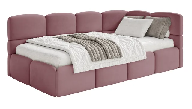 selsey-cloudy-jugendbett-90x200-cm-rechtsseitig-mit-matratze-und-stauraum-rosa-v image 1