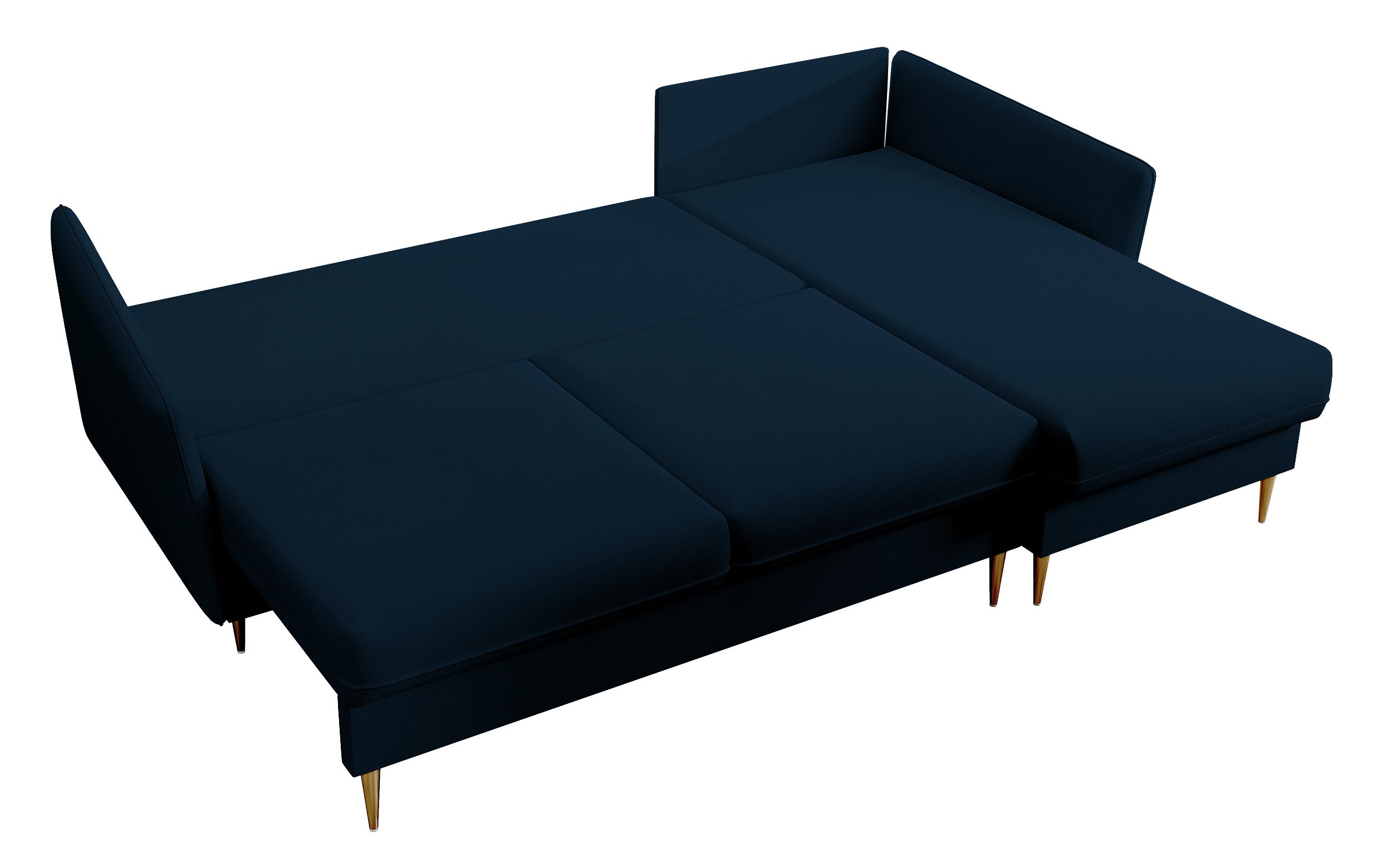 selsey-volio-ecksofa-mit-schlaffunktion-samtig-blau-wasserabweisend-mit-goldenen image 6