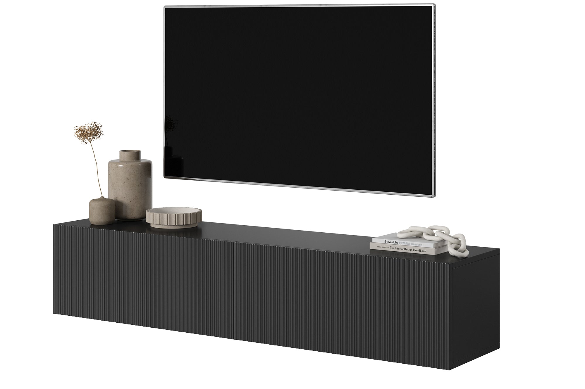 selsey-veldio-tv-schrank-h-ngend-140-cm-schwarz-mit-gefr-ster-front image 1