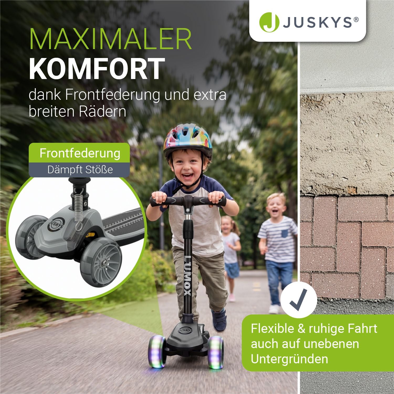juskys-kinderroller-lumox-schwarz-scooter-mit-led-leuchtr-dern-3-1-kg image 2