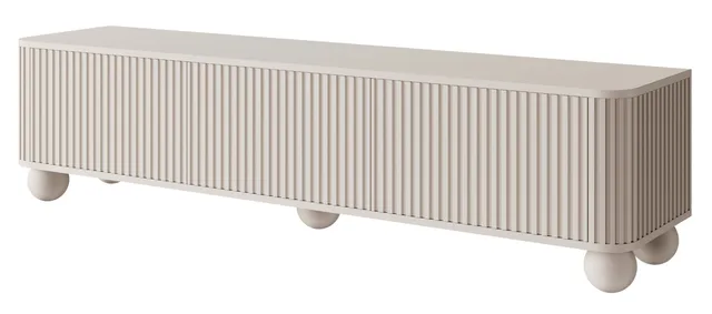 selsey-arvello-tv-schrank-dreit-rig-163-cm-auf-kugelf-en-sandbeige-mit-rillen image 1