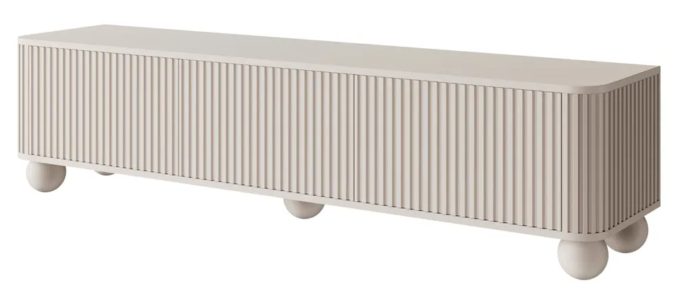 selsey-arvello-tv-schrank-dreit-rig-163-cm-auf-kugelf-en-sandbeige-mit-rillen image 1