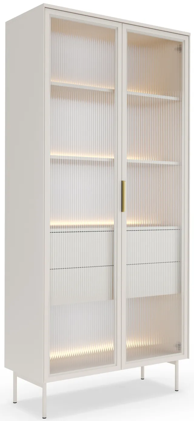 selsey-lumi-vitrine-zweifl-gelig-mit-2-schubladen-und-led-91-cm-kaschmir image 1