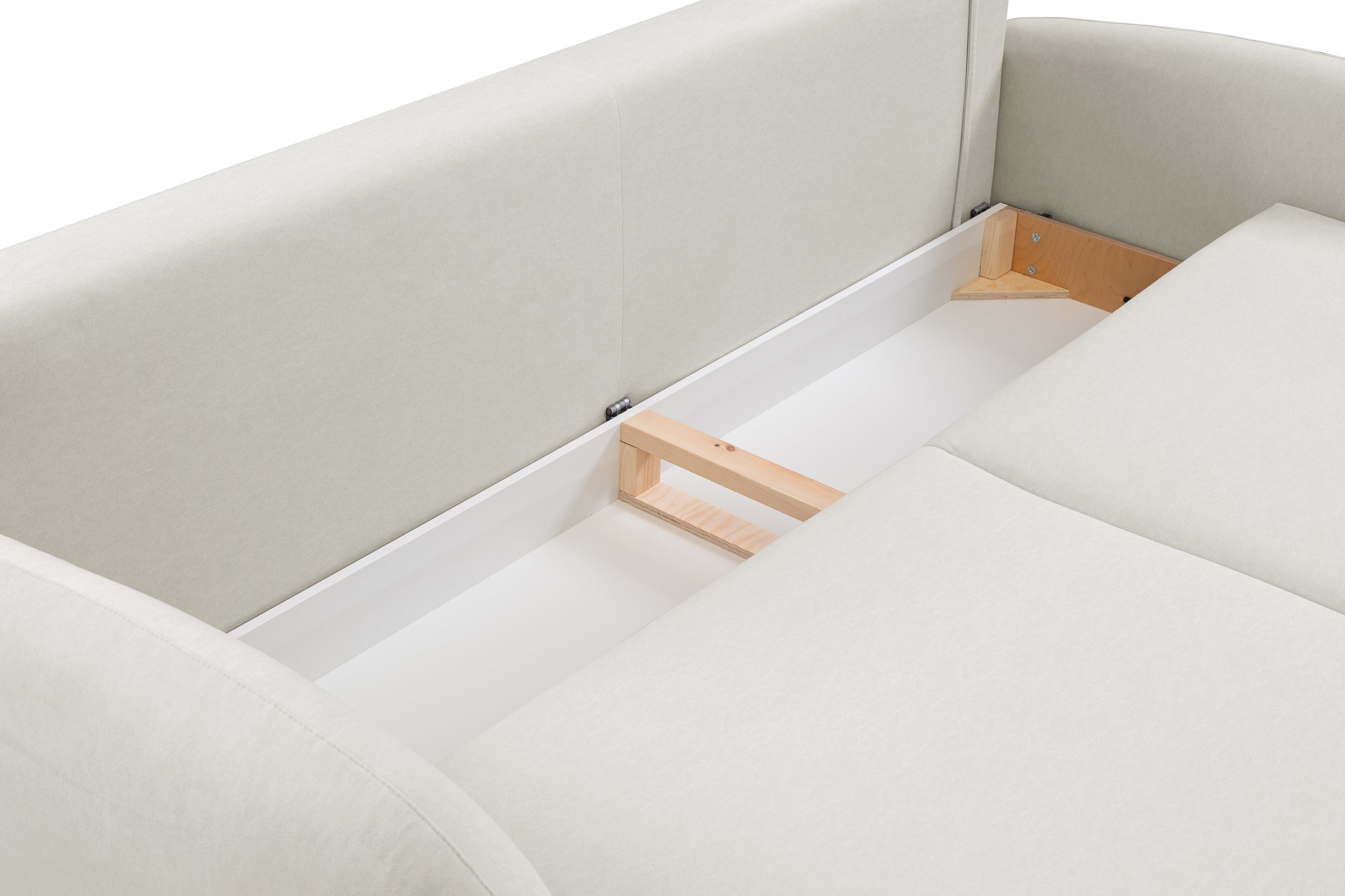 selsey-bafra-ausziehbares-sofa-mit-schlaffunktion-und-bettkasten-hellbeiger-samt image 5
