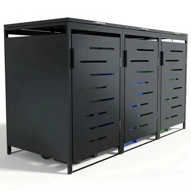juskys-arel-metall-m-lltonnenbox-2er-mit-dach-2x-120-240-liter image 1