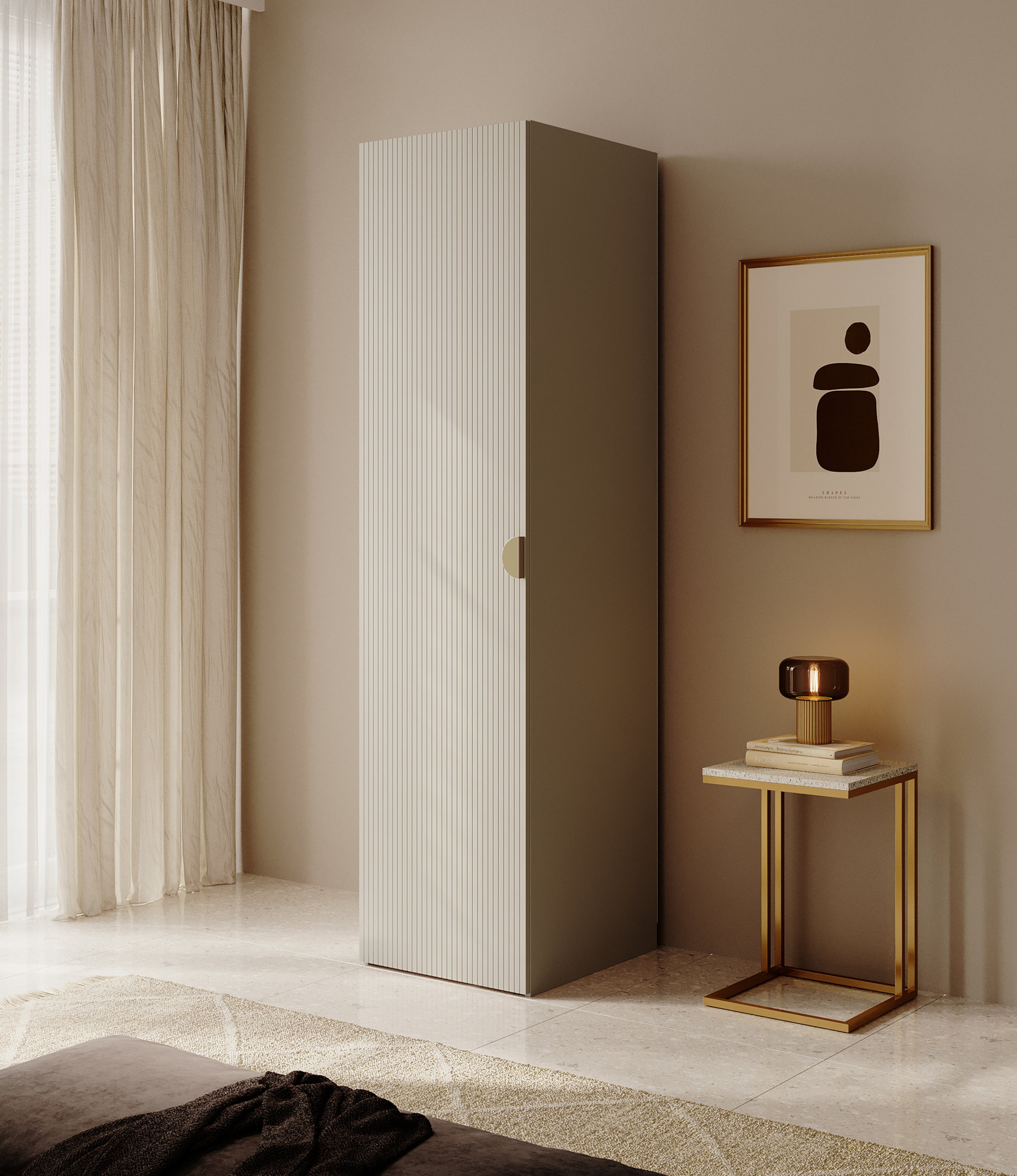 selsey-moonir-einschwingiger-schrank-50-cm-regale-grau-beige image 2