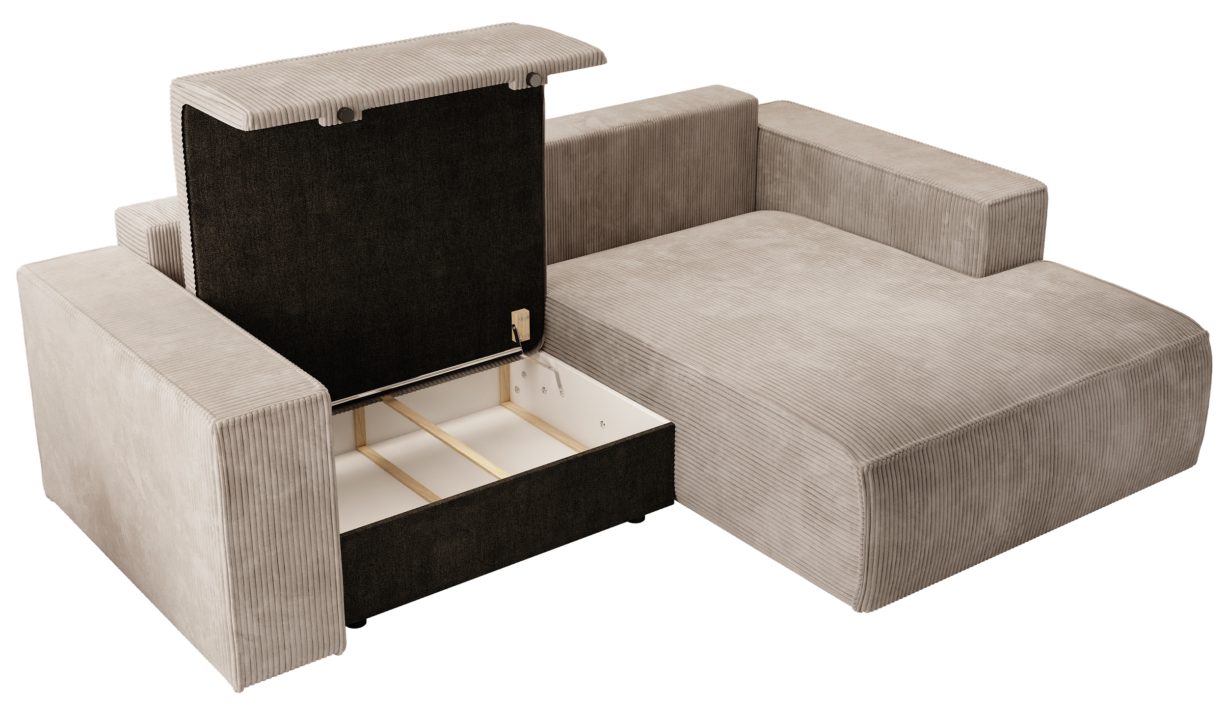 selsey-farese-mini-ecksofa-mit-schlaffunktion-rechts-l-form-mit-bettkasten-beige image 2