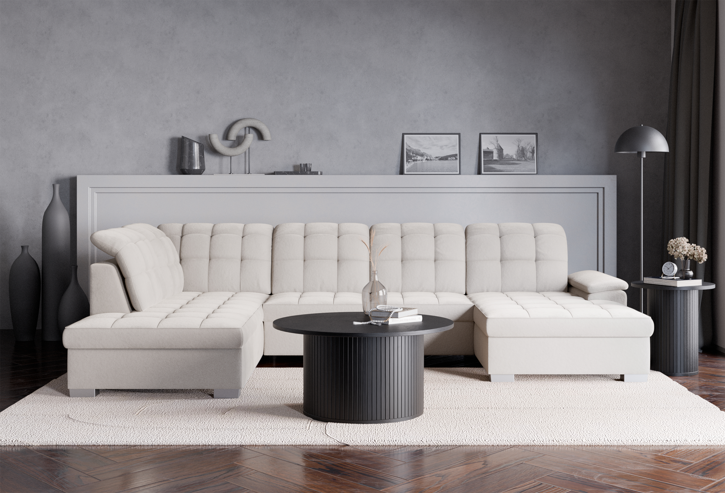 selsey-jamaal-ecksofa-u-form-rechts-mit-schlaffunktion-und-stauraum-grau-beiger- image 2