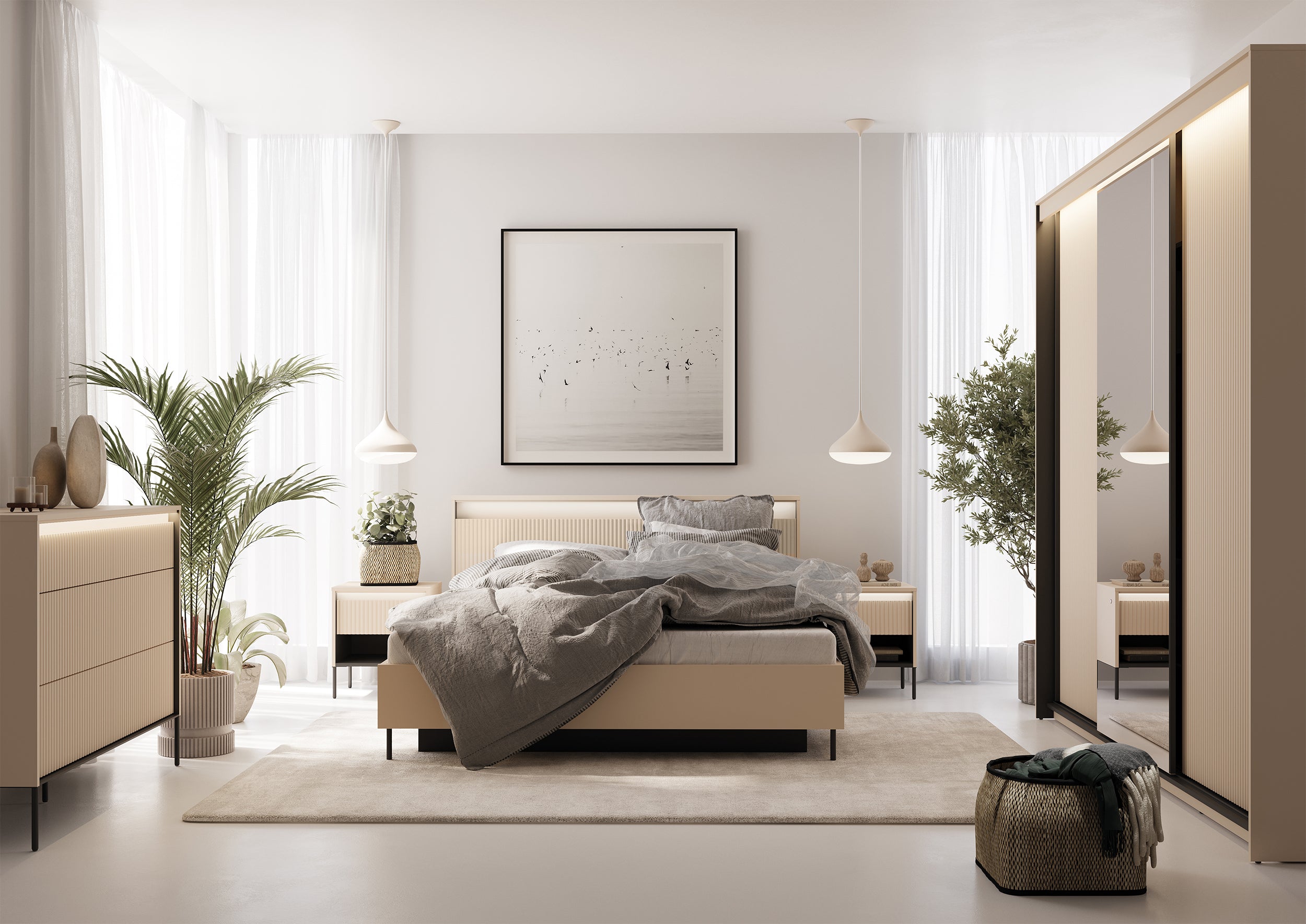 selsey-trend-bett-160x200-cm-geriffelt-mit-stauraum-und-beleuchtung-sandbeige-sc image 4