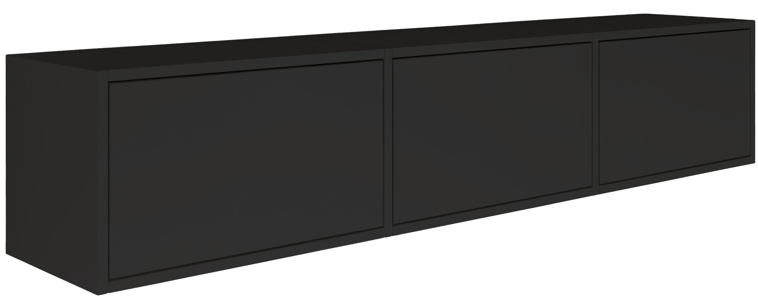 selsey-framme-h-ngender-tv-schrank-150-cm-mit-drei-klappen-schwarz-matt image 1