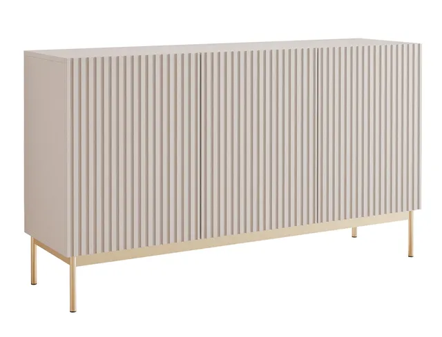 selsey-linearis-3-t-rige-kommode-138-cm-mit-led-kaschmir-auf-goldenen-beinen image 1