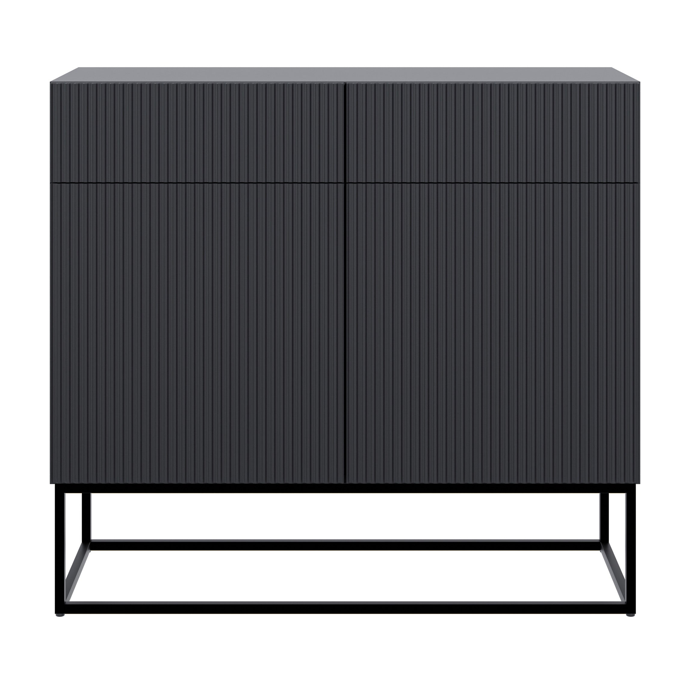 selsey-veldio-zweit-rige-kommode-100-cm-schwarz-mit-gefr-ster-front image 4