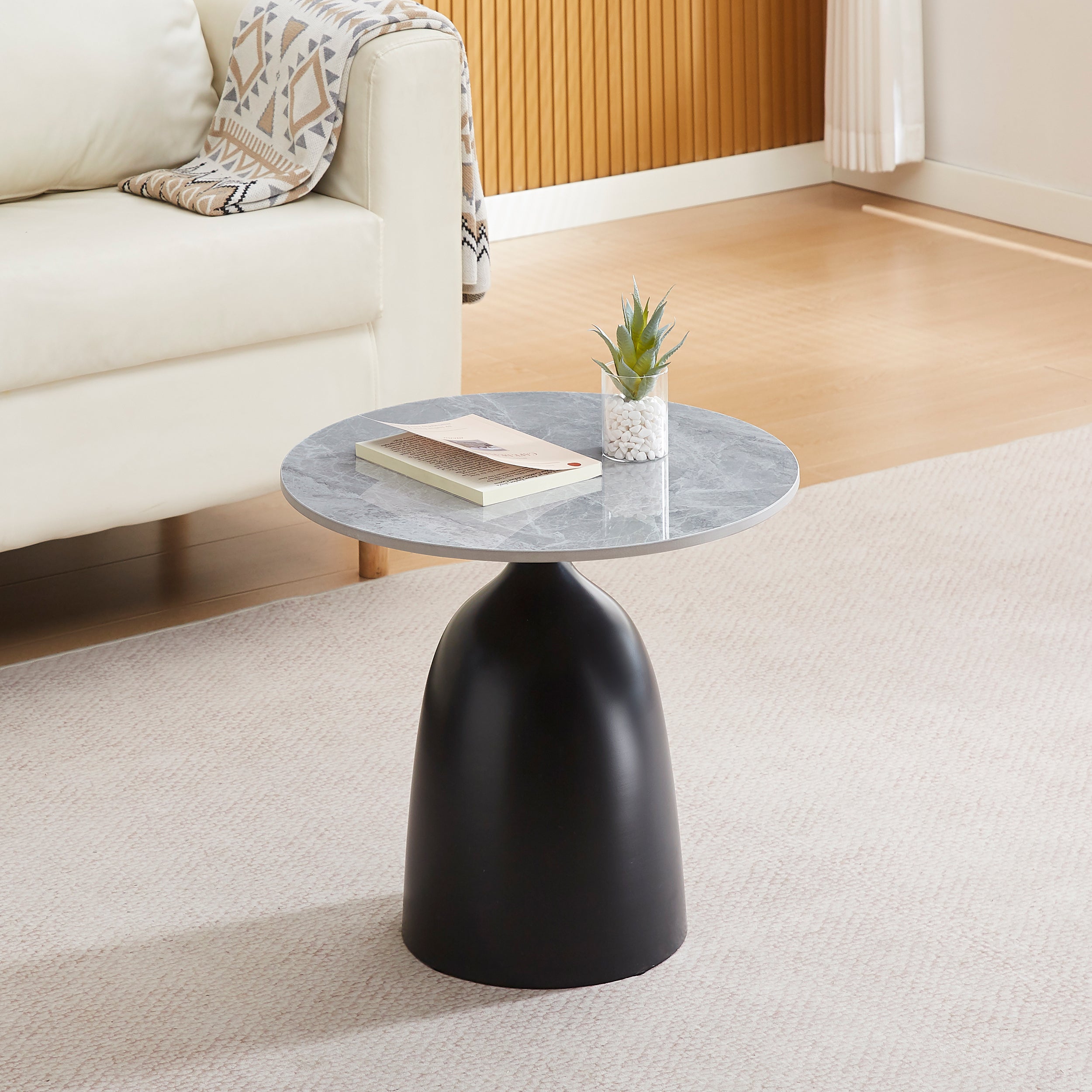 selsey-granive-couchtisch-rund-50-cm-graue-steinplatte-schwarzes-gestell image 2