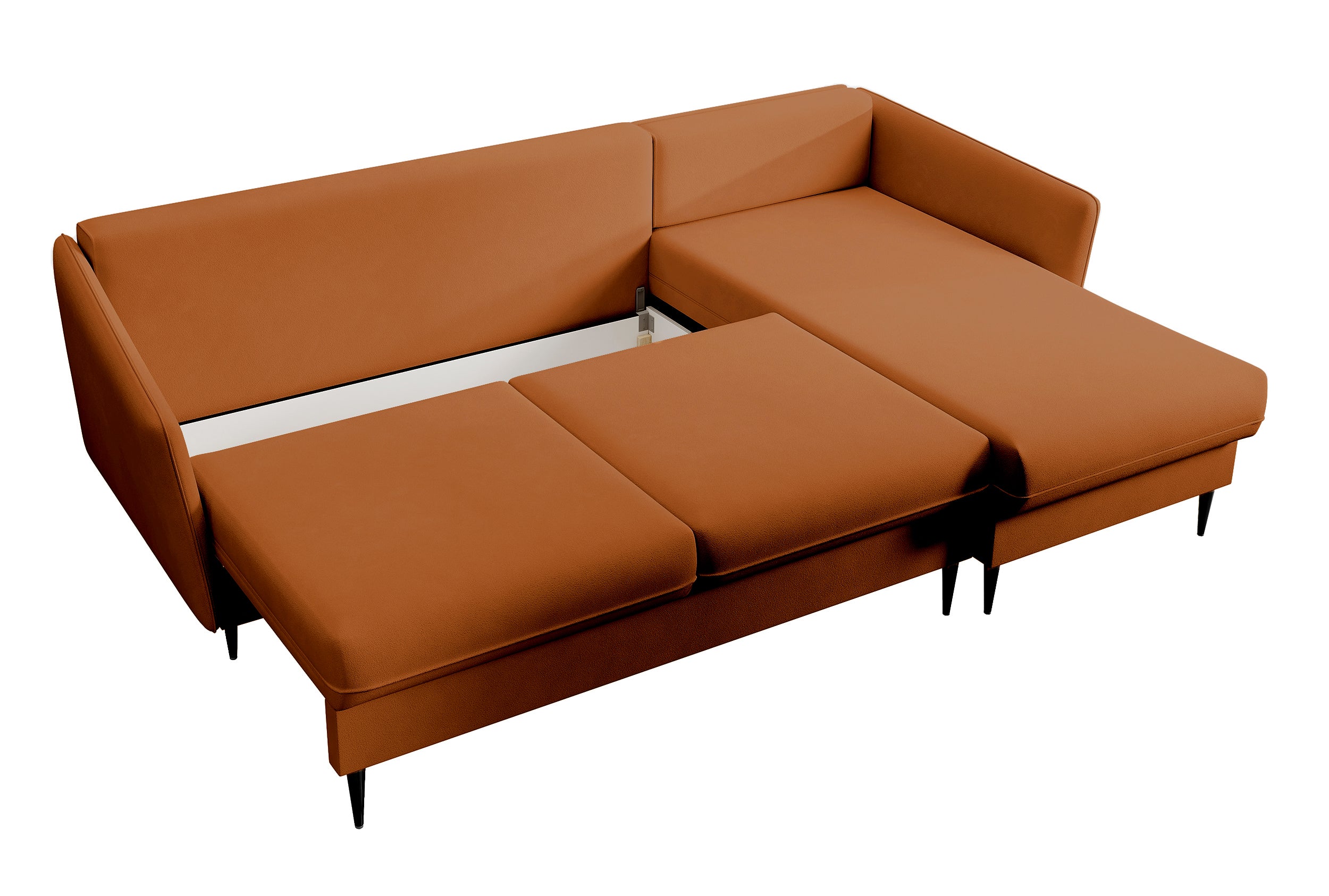 selsey-volio-ecksofa-mit-schlaffunktion-universell-kupfer-samt-schwarze-beine image 7