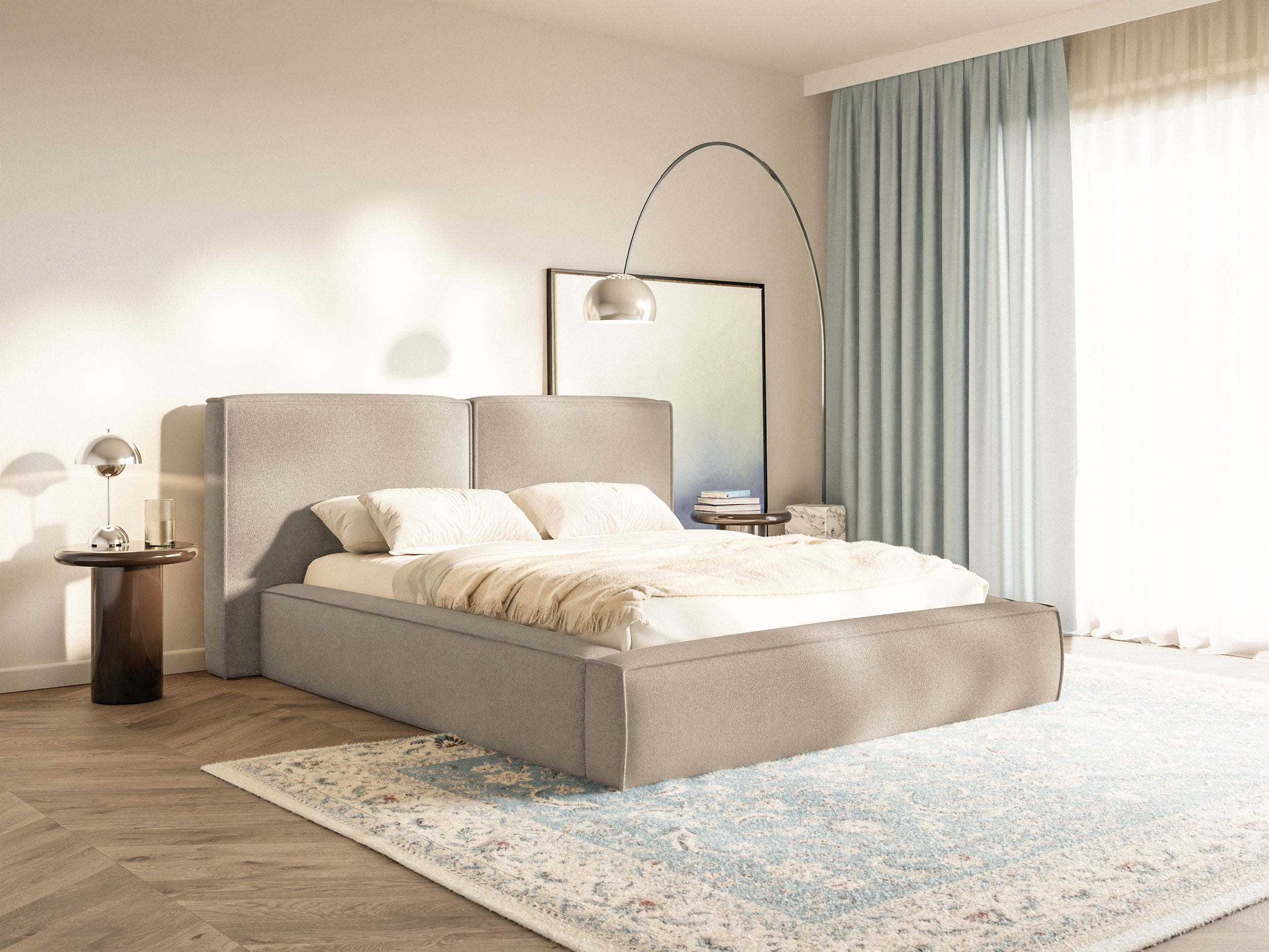 selsey-tilves-polsterbett-160x200-cm-mit-stauraum-metallrahmen-beige-chenille image 2