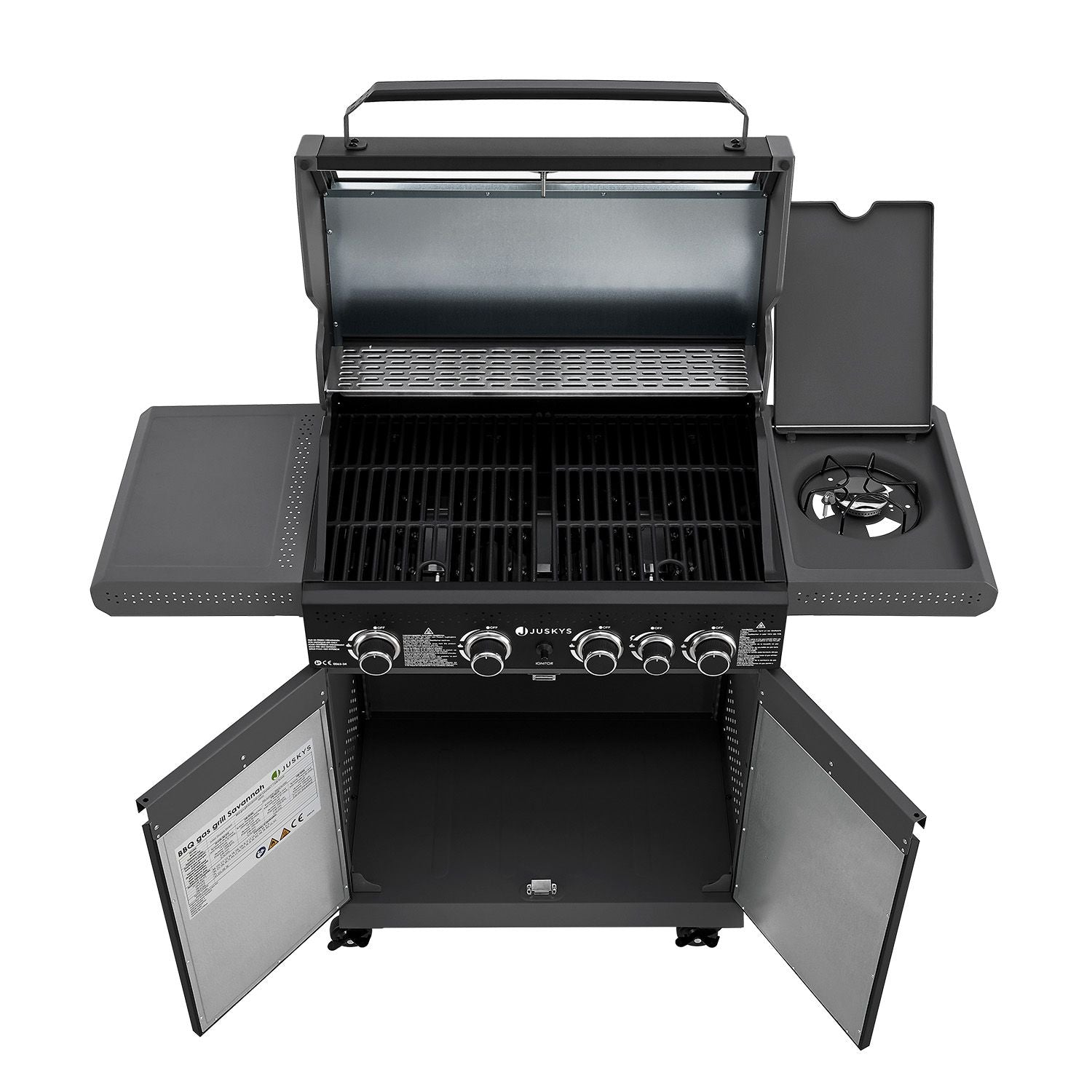 juskys-bbq-gasgrill-savannah-4-brenner-gasgrill-mit-seitenbrenner image 7