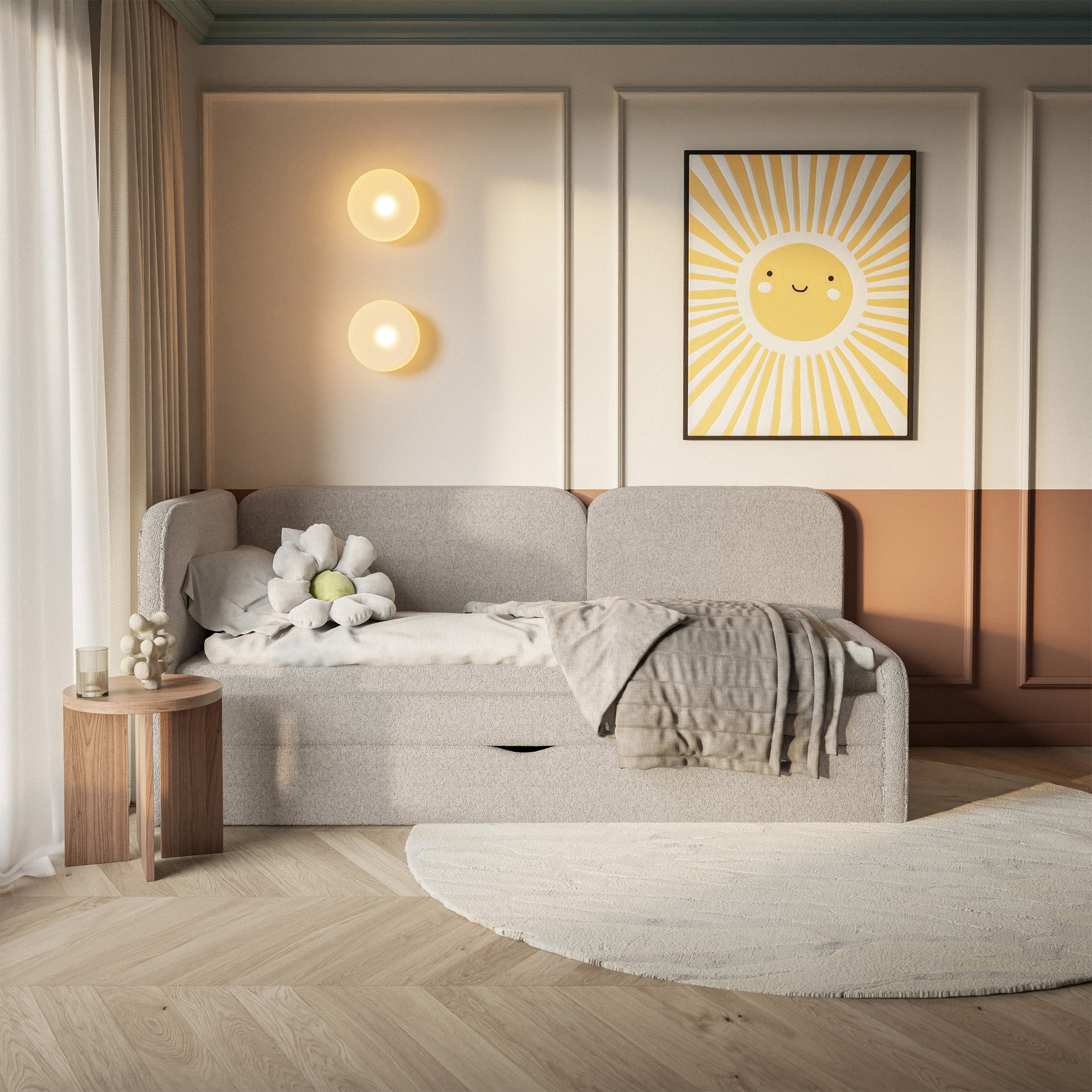 selsey-cuddy-jugendbett-90x200-cm-linksseitig-mit-matratze-und-stauraum-beige-pl image 3