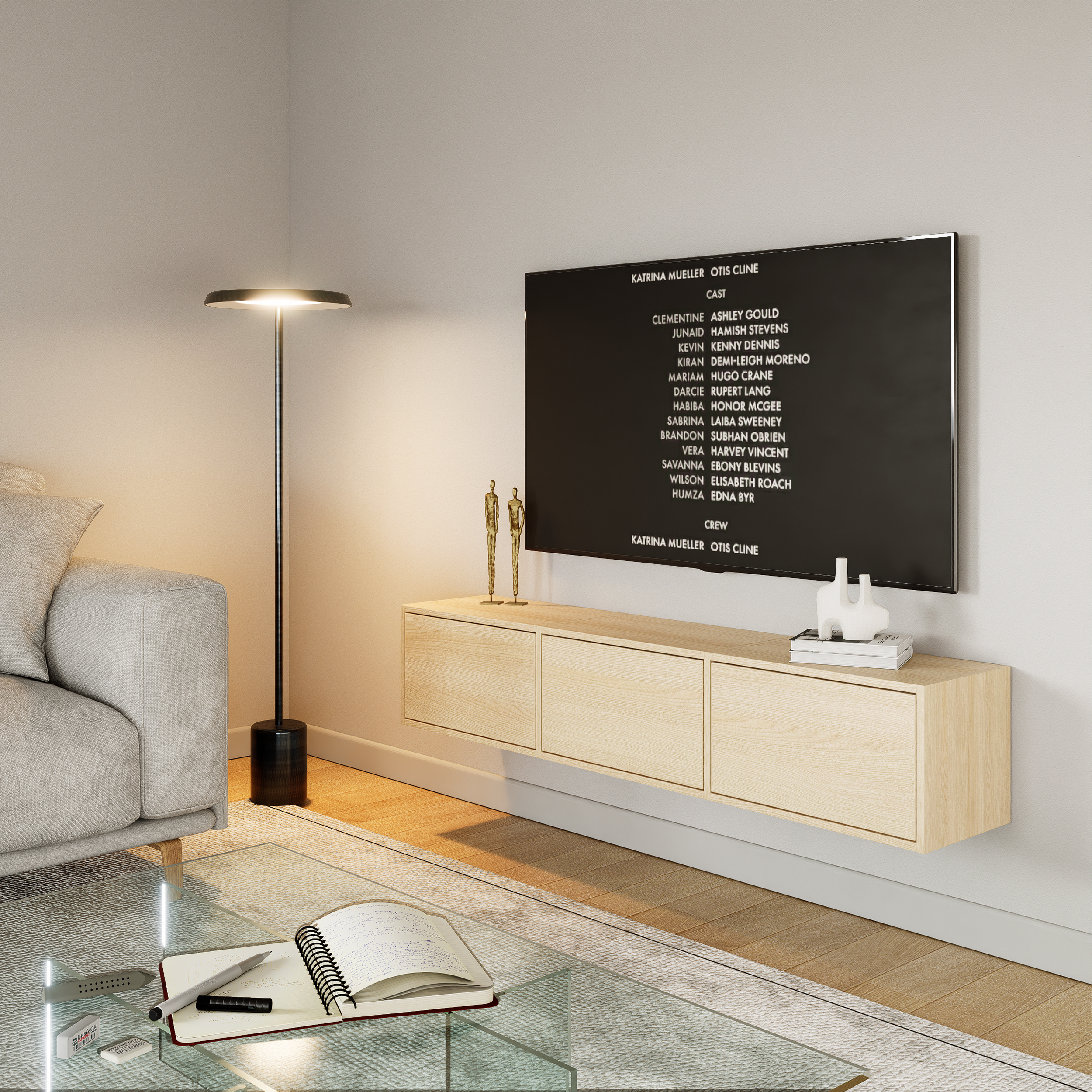selsey-framme-h-ngender-tv-schrank-150-cm-lindberg-eiche-3-klappen image 3