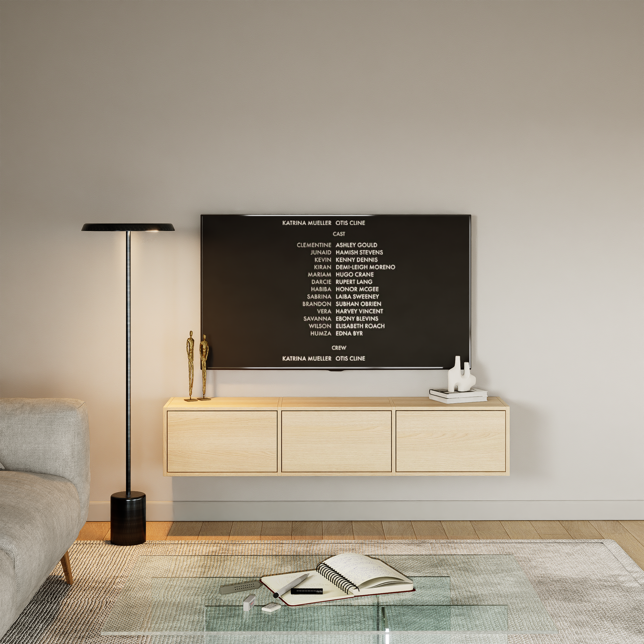 selsey-framme-h-ngender-tv-schrank-150-cm-lindberg-eiche-3-klappen image 2