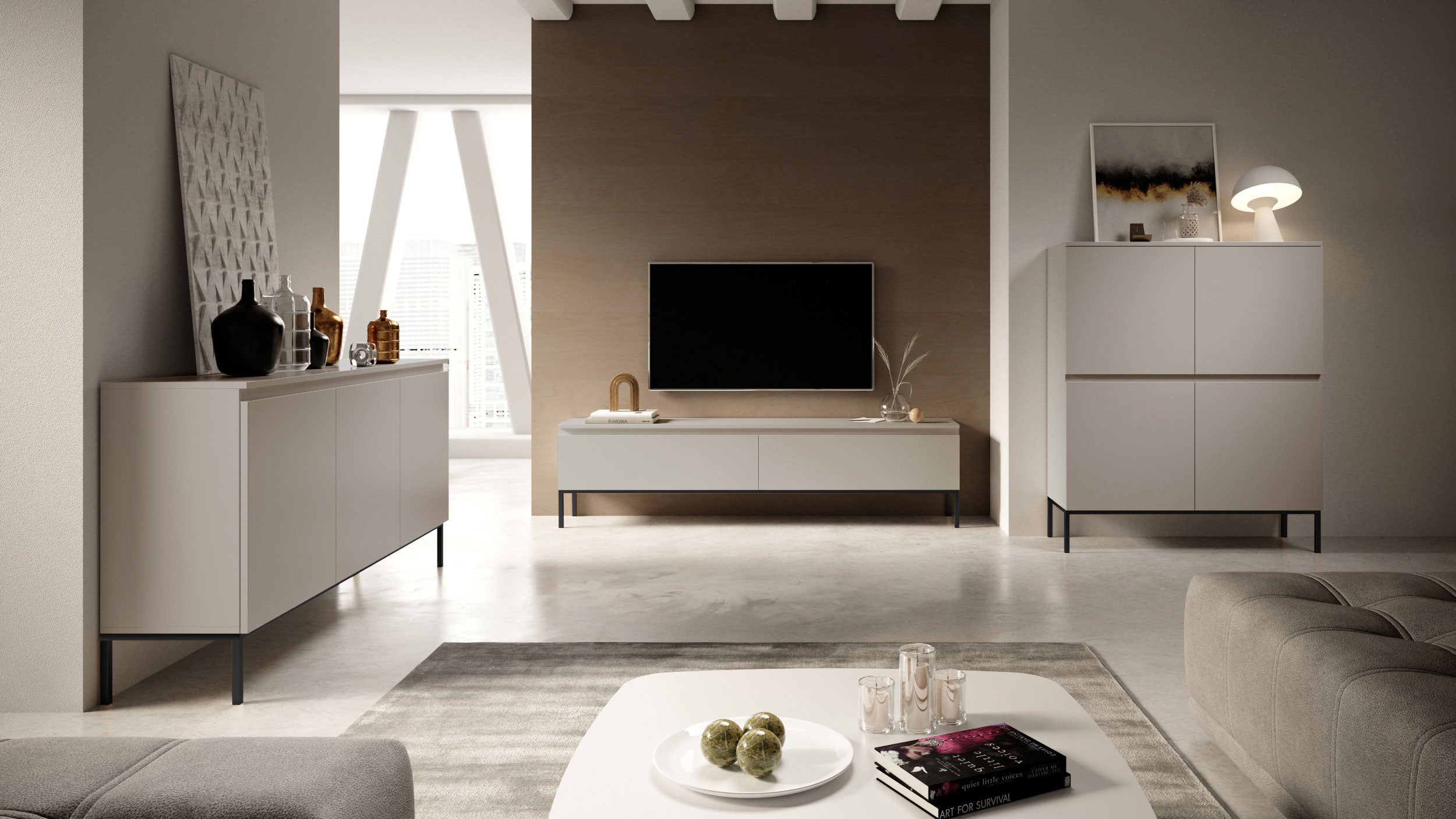 selsey-bemmi-hohe-kommode-100-cm-kaschmir-mit-stahlf-en image 4