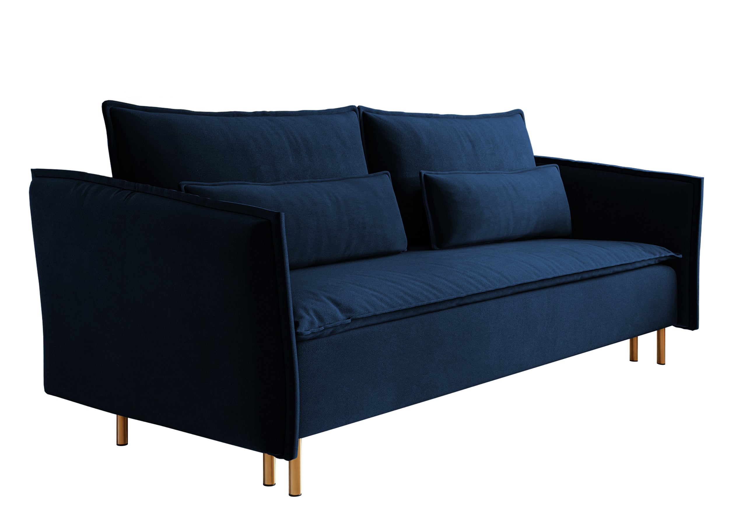 selsey-ummo-dreisitziges-schlafsofa-marineblau-mit-stauraum-velours-goldene-bein image 4