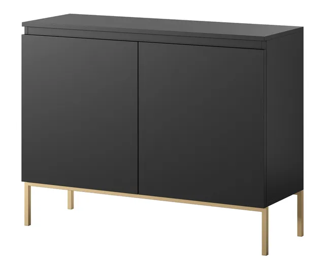 selsey-bemmi-kommode-100-cm-zweit-rig-schwarz-mit-goldenen-beinen image 1