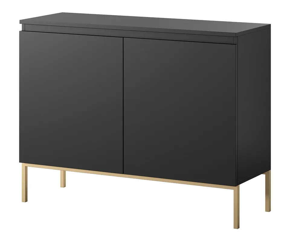 selsey-bemmi-kommode-100-cm-zweit-rig-schwarz-mit-goldenen-beinen image 1