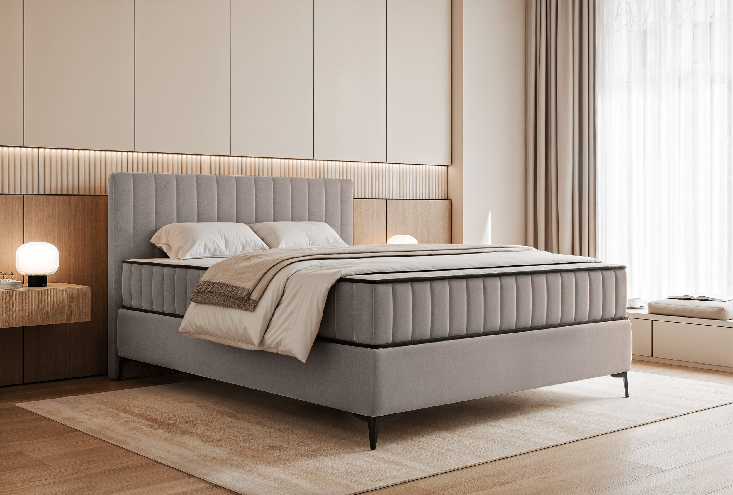 selsey-mufasso-kontinentales-bett-140x200-cm-mit-stauraum-grau-beiger-wasserabwe image 2