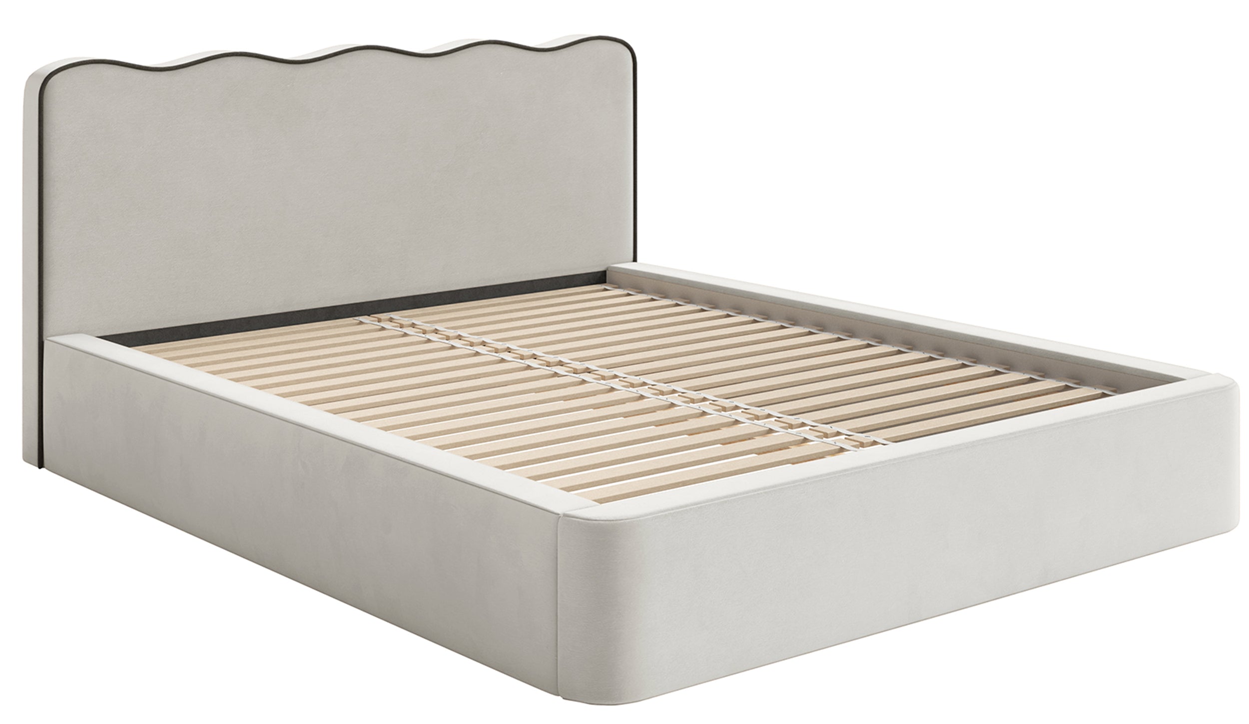 selsey-duney-polsterbett-140x200-hellbeige-samt-geschwungenes-kopfteil image 6
