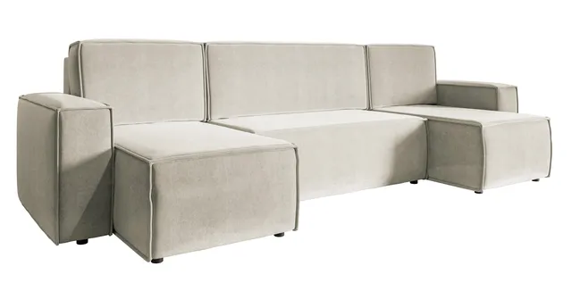 selsey-copertino-u-ecksofa-mit-schlaffunktion-und-stauraum-hellbeige-samtvelours image 1