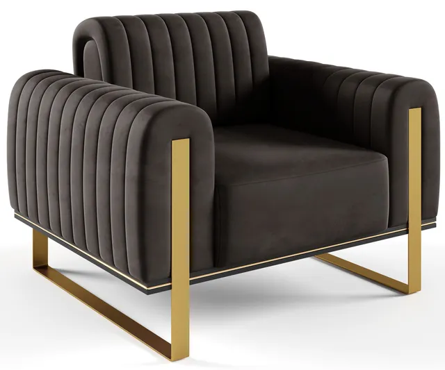 selsey-parissa-sessel-schalensitz-dunkelgrauer-samt-mit-goldenen-beinen image 1
