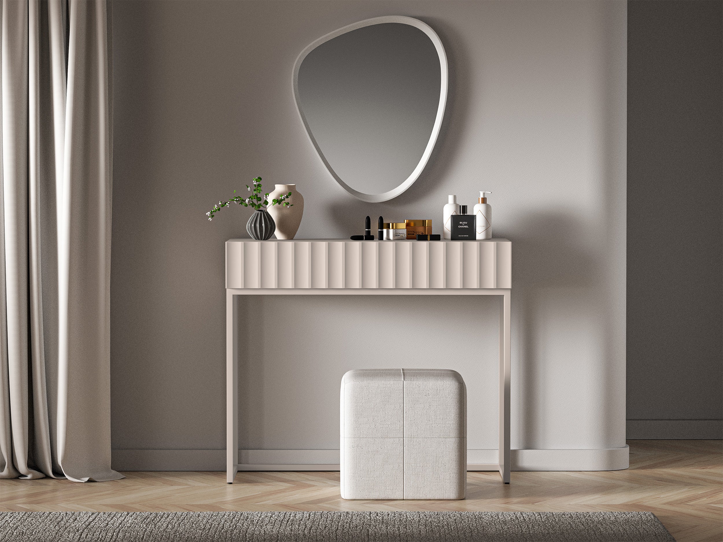 selsey-derriva-schminktisch-beige-mit-rillenfronten image 2