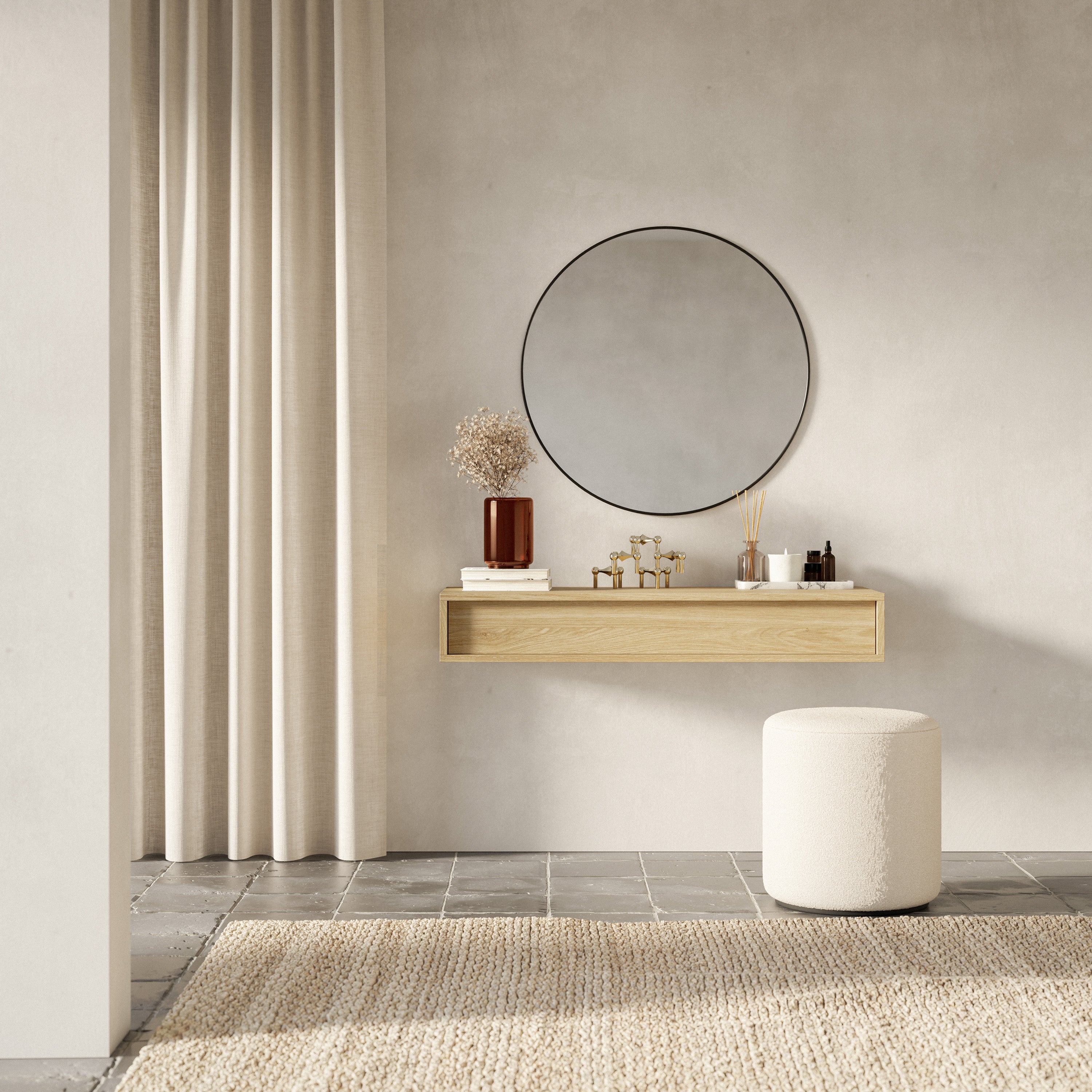 selsey-sanva-konsole-90-cm-h-ngend-mit-schublade-ge-lte-eiche image 2